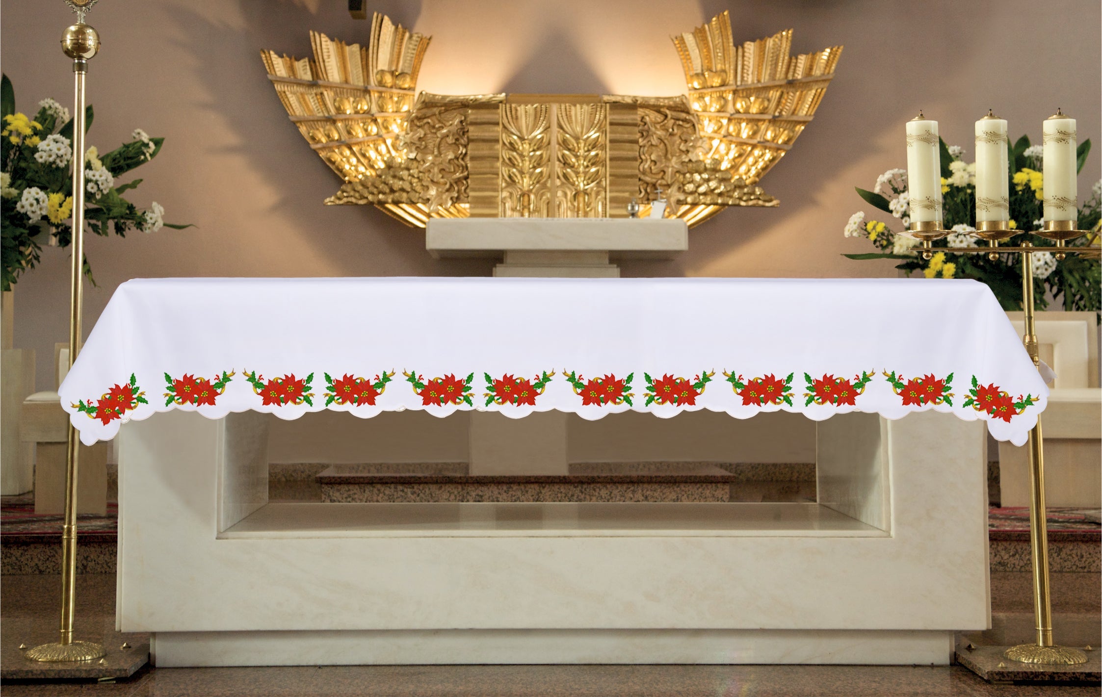 Embroidered Christmas altar cloth