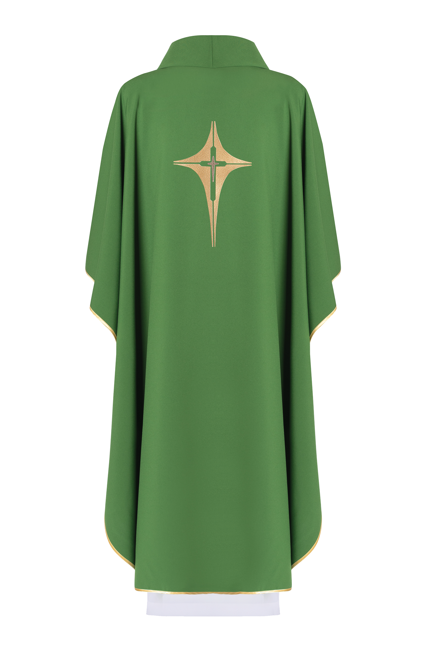 Green chasuble embroidered with cross - HAFTINAUSA.COM