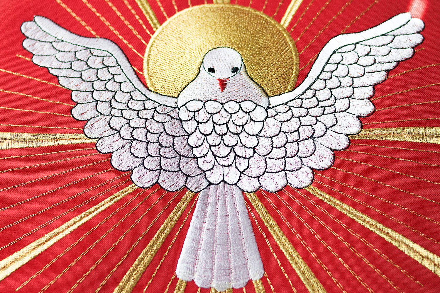 Red Chasuble with Holy Spirit symbol