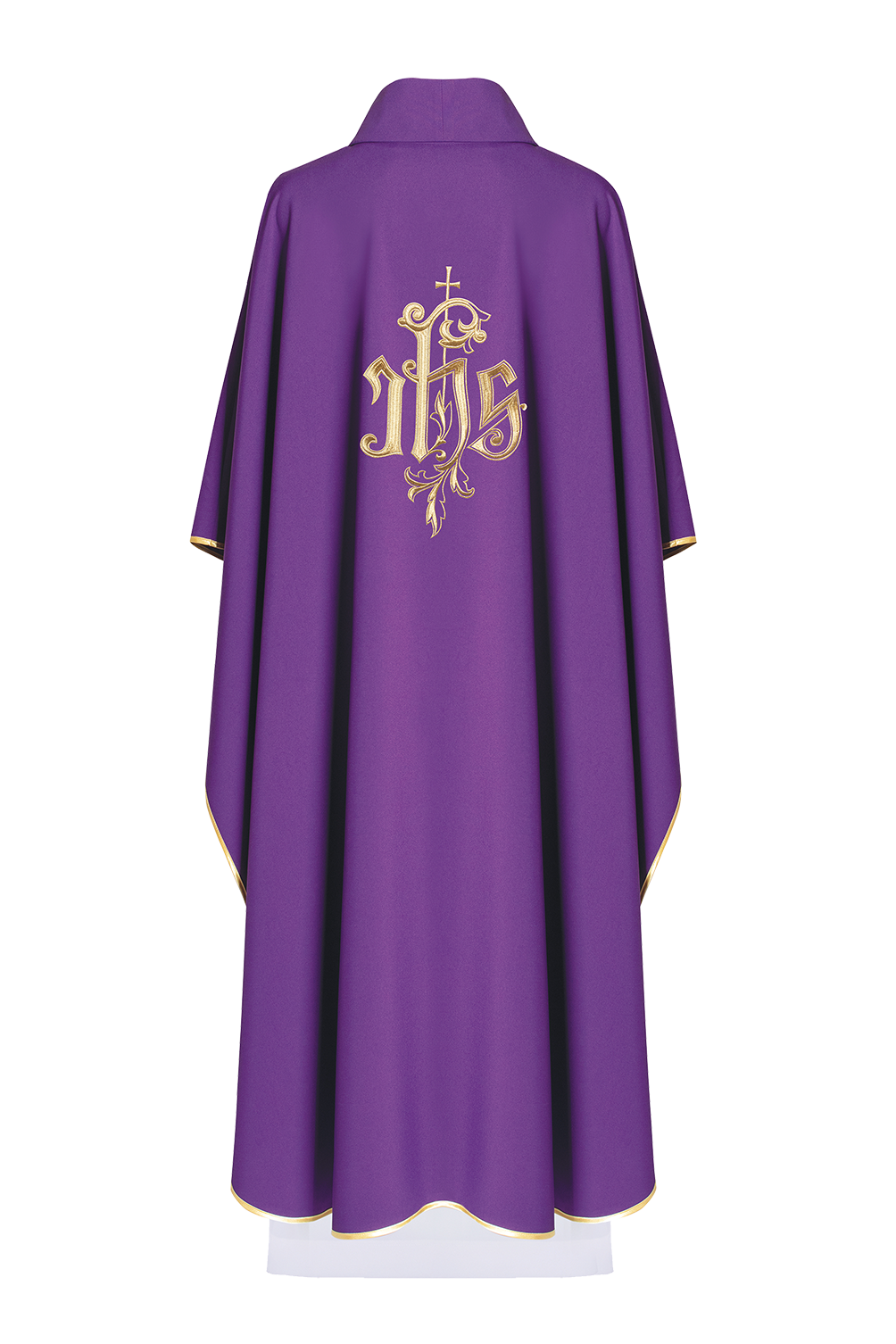 Purple chasuble with JHS gold symbol