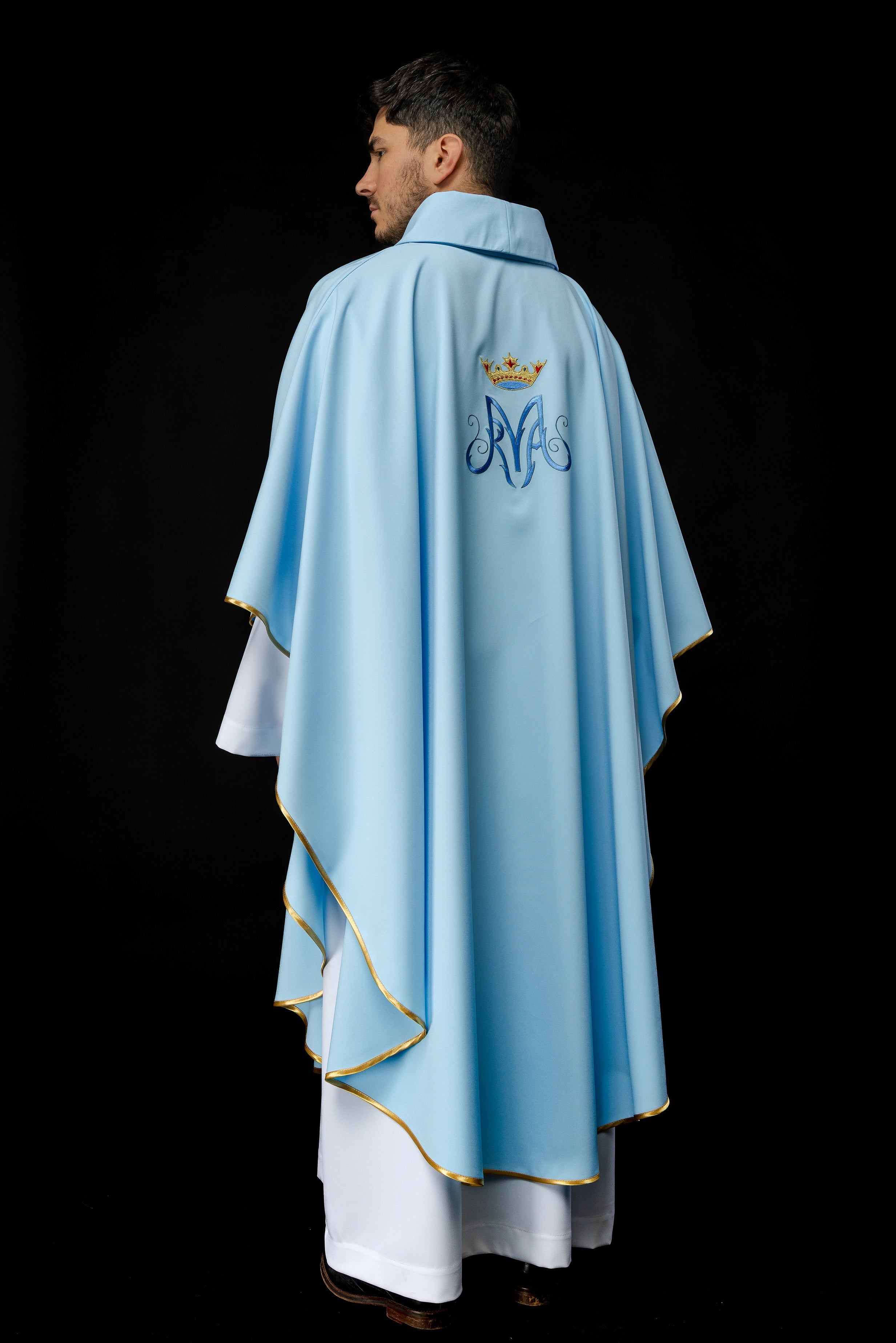 Blue Liturgical Marian Chasuble - HAFTINAUSA.COM