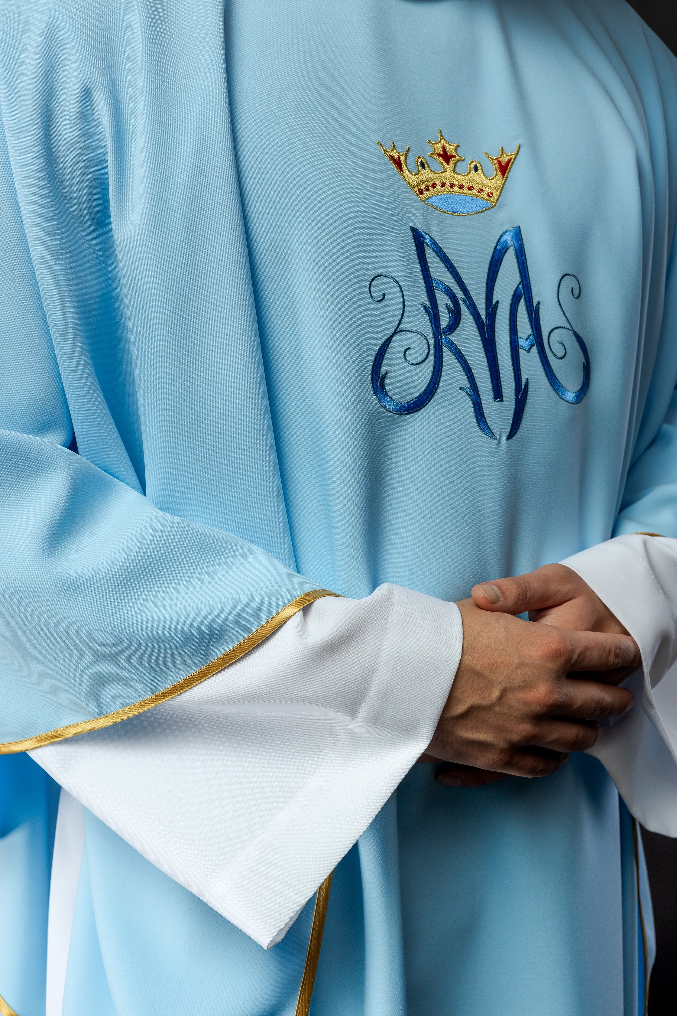 Blue Liturgical Marian Chasuble - HAFTINAUSA.COM