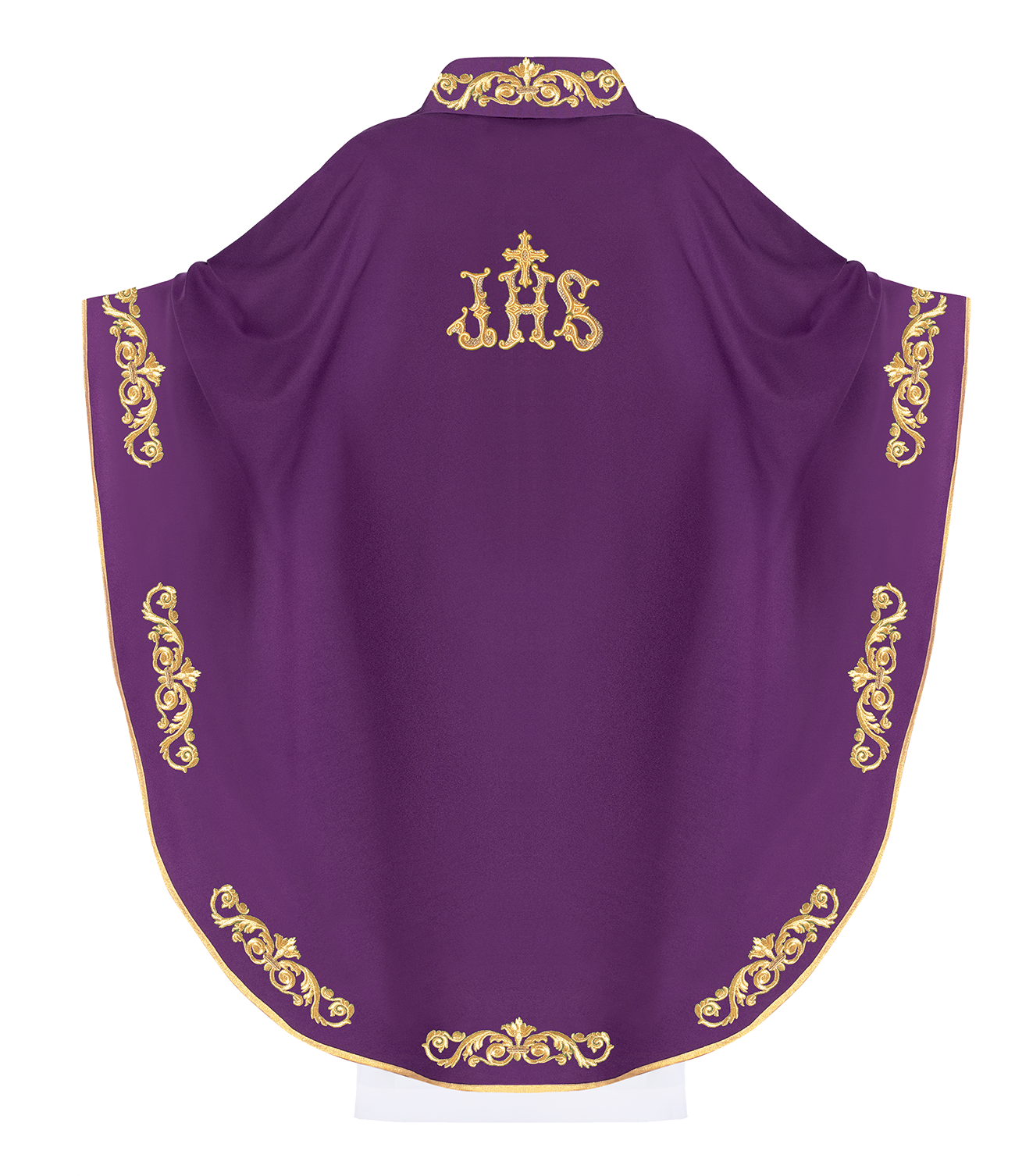 Purple chasuble with IHS embroidery - HAFTINAUSA.COM