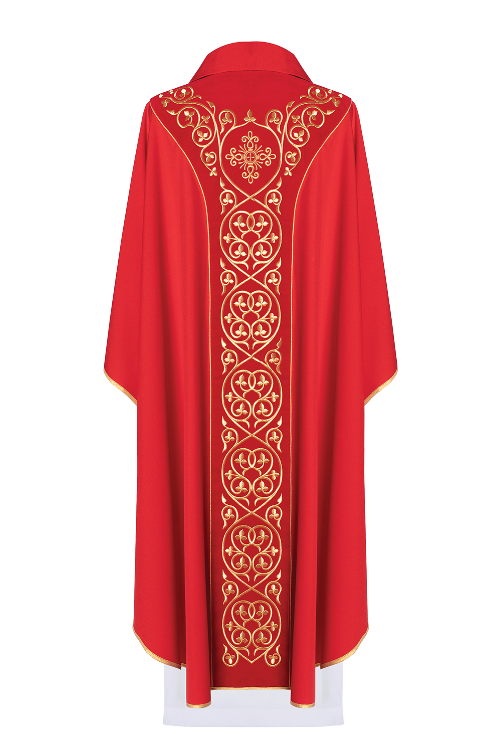 Chasuble made from soft touch red velvet fabric