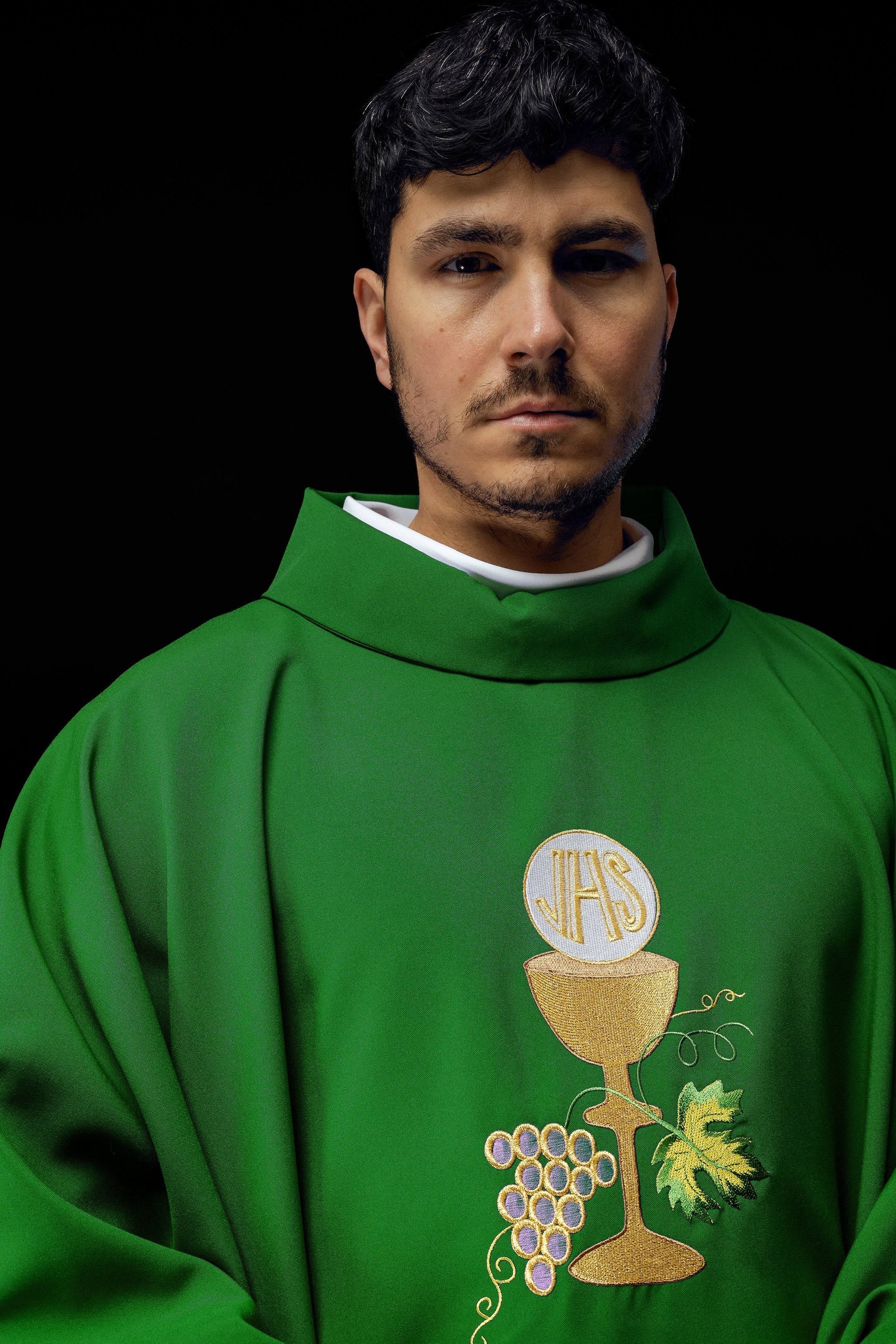 Chasuble Chalice Cross and Grapes in green