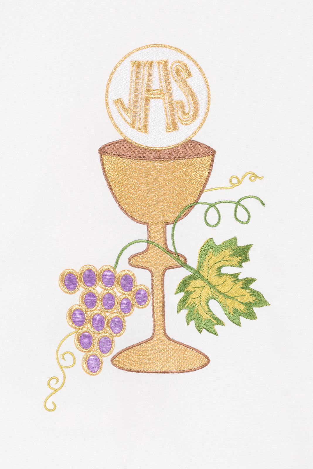 Chasuble Chalice Cross and Grapes in ecru - HAFTINAUSA.COM