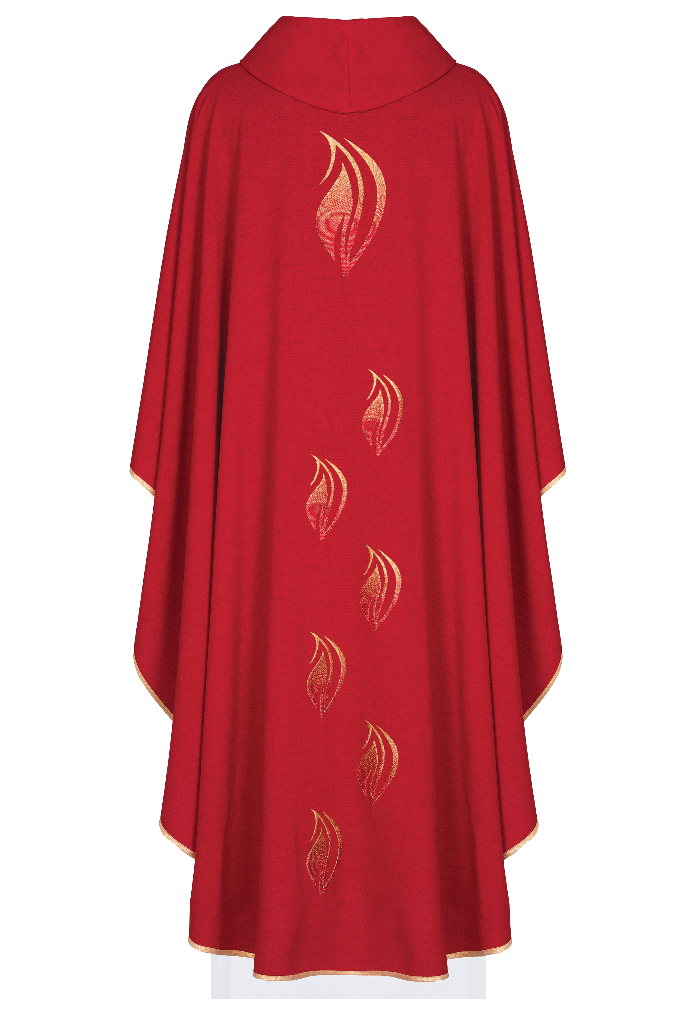 Red Chasuble with embroidery of the Holy Spirit and the Cross