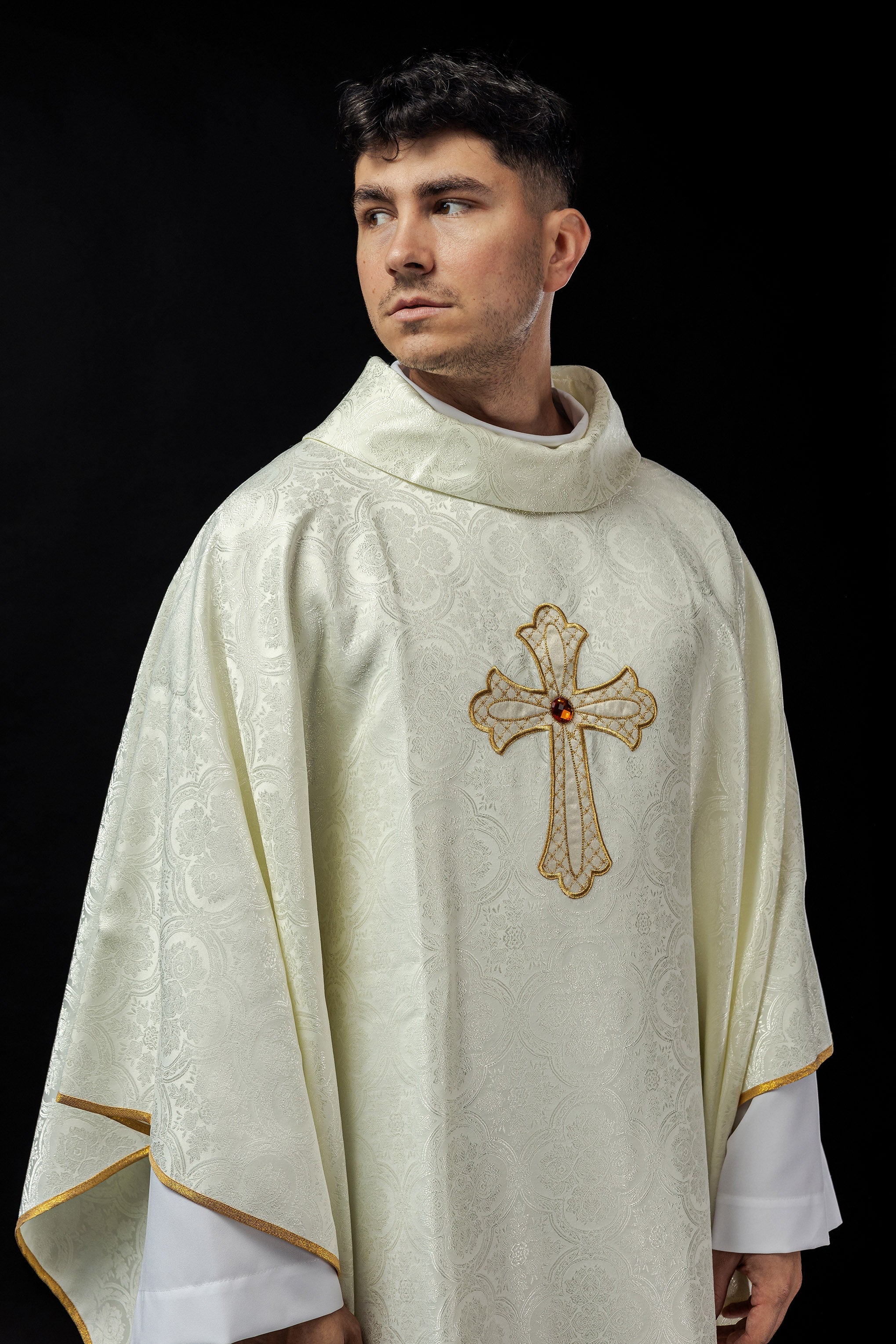 Ivory chasuble with gold cross