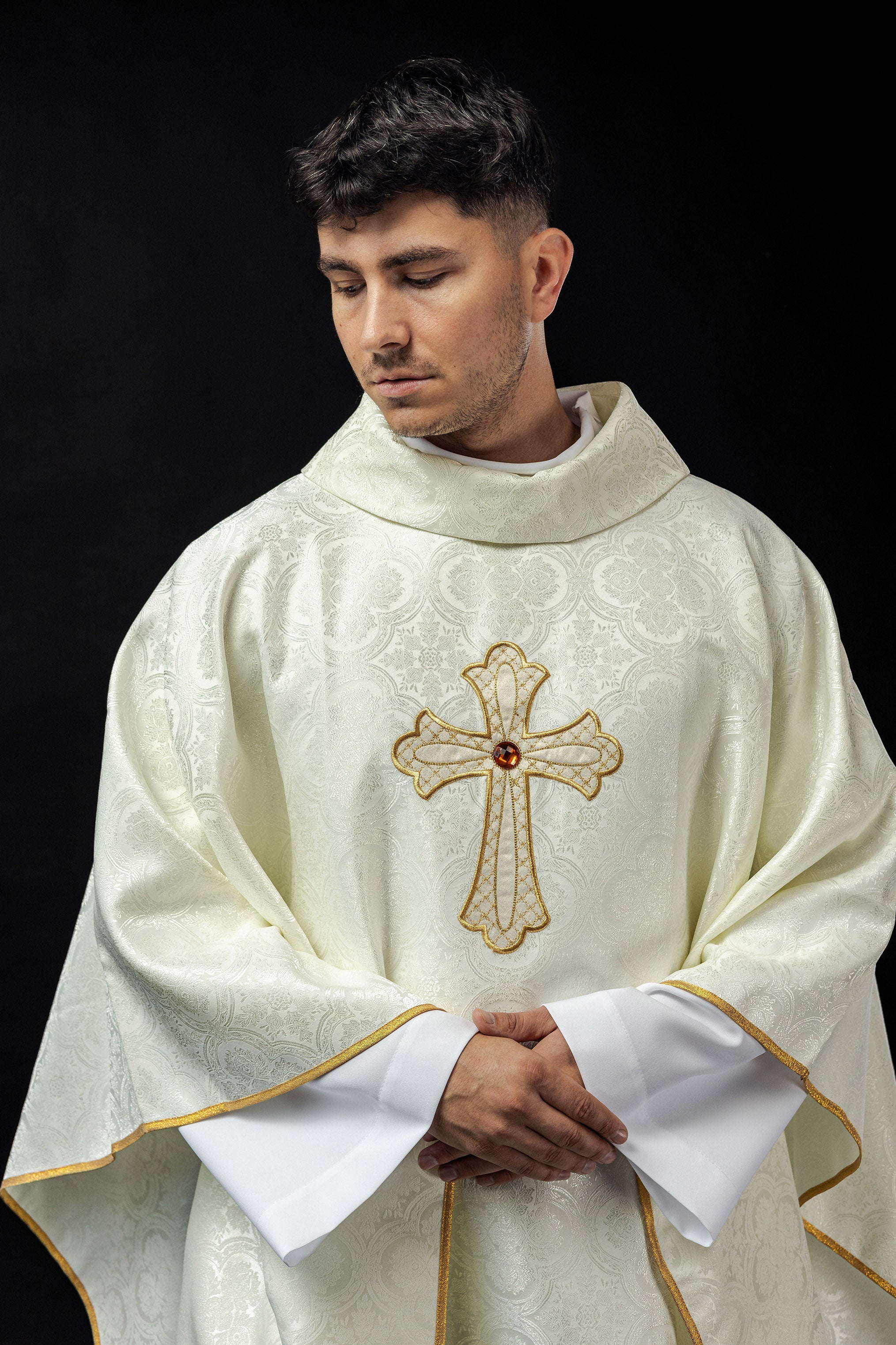 Ivory chasuble with gold cross