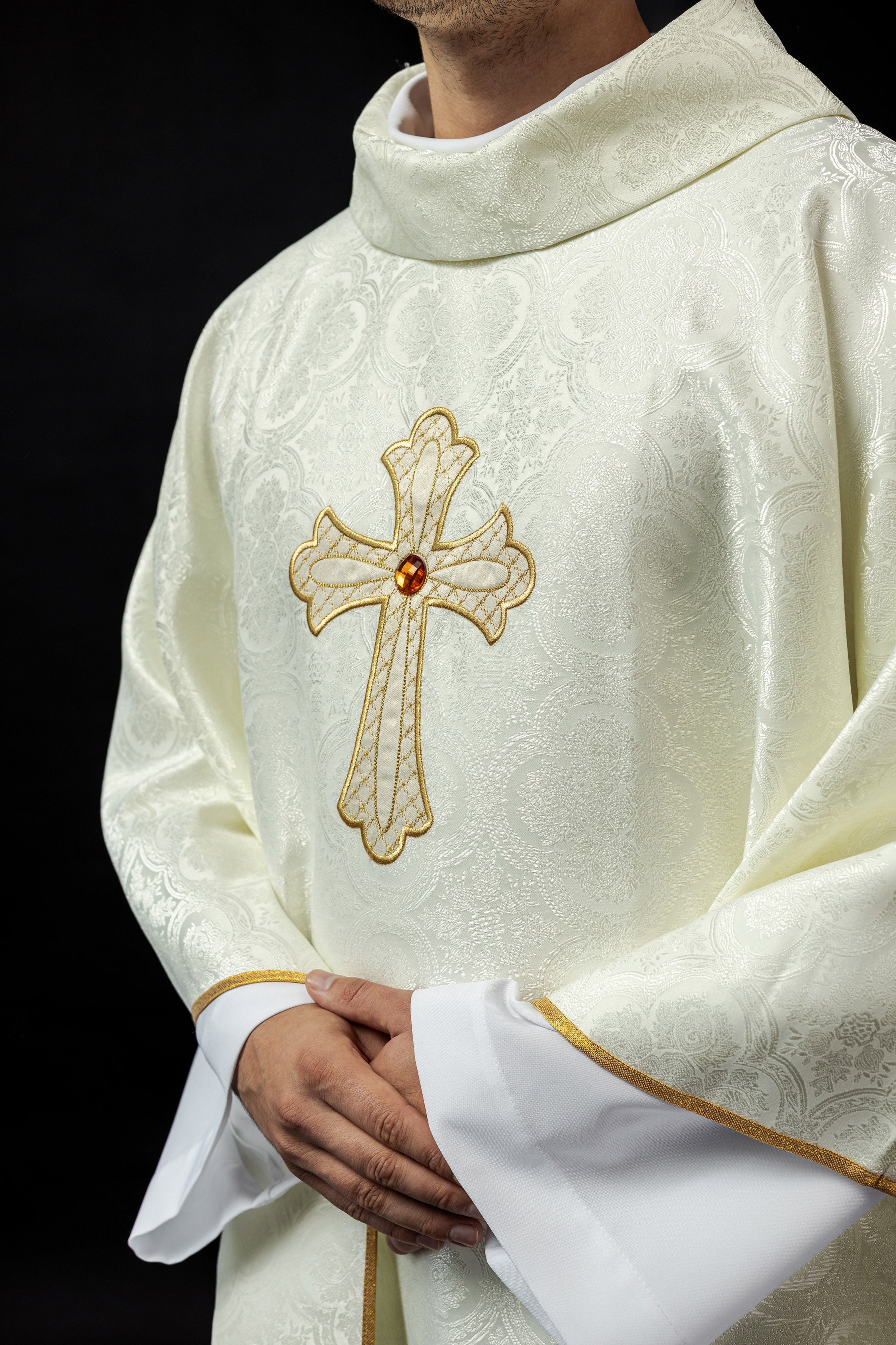 Ivory chasuble with gold cross