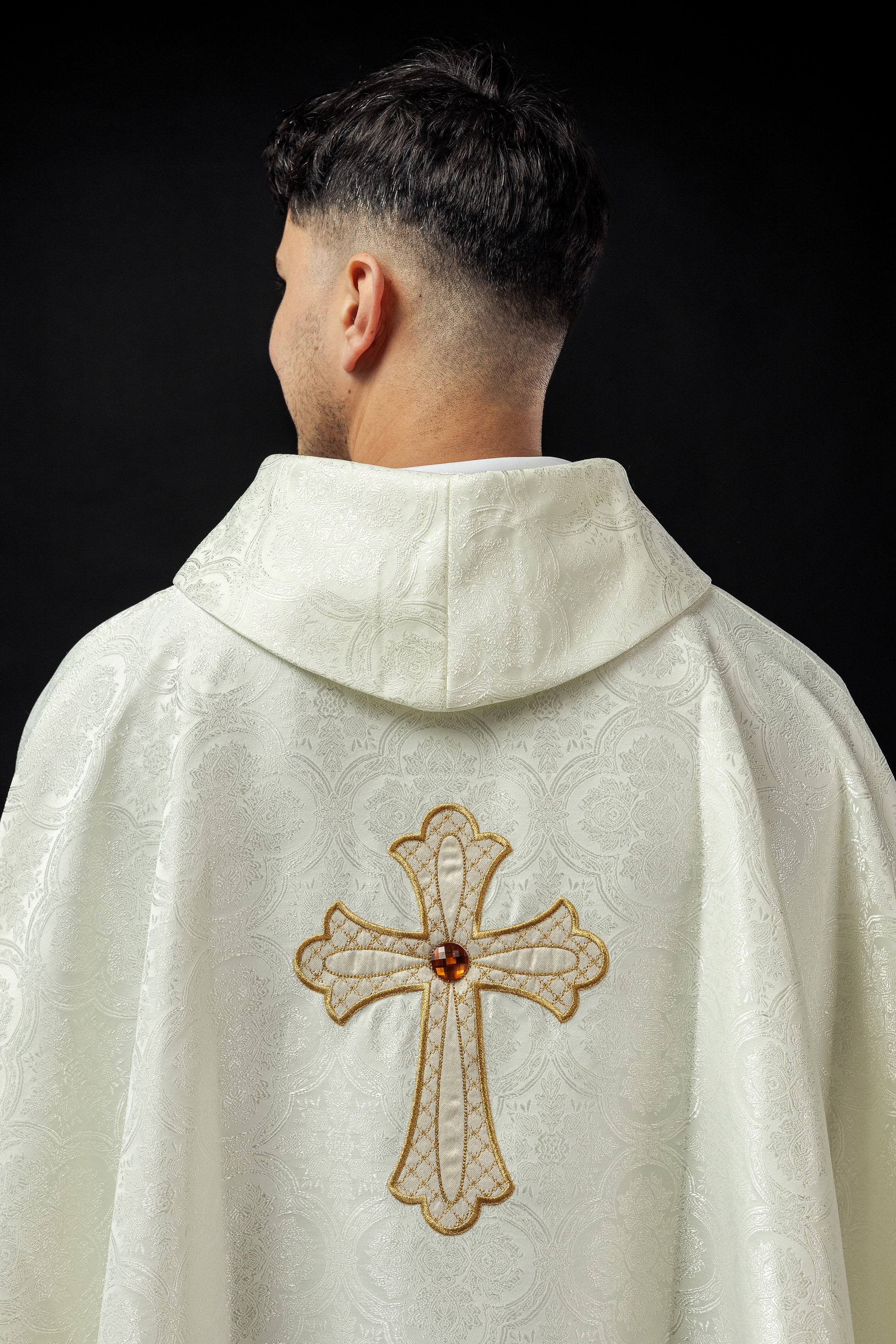 Ivory chasuble with gold cross