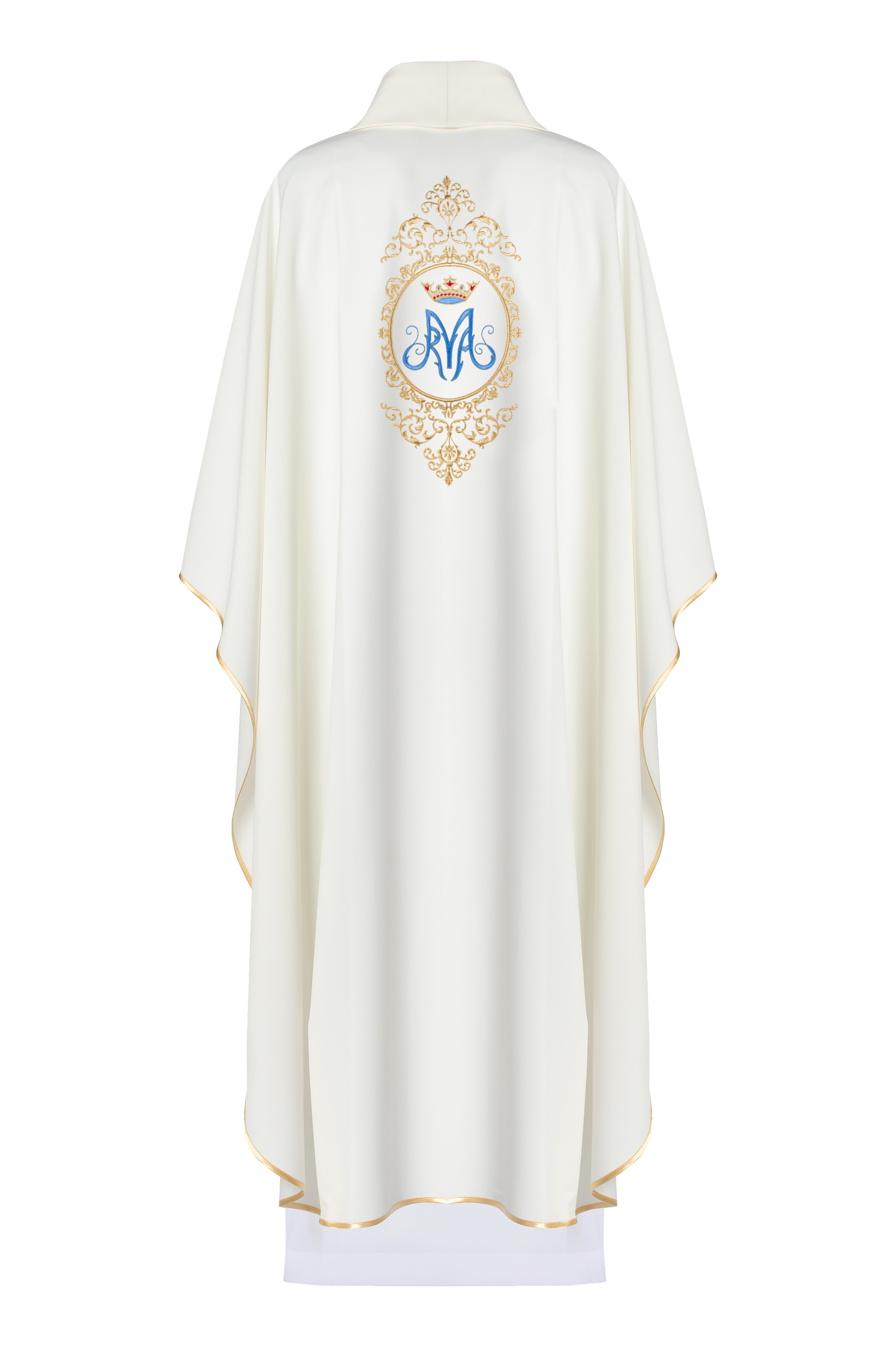 Chasuble with Marian motif framed by gold embroidery