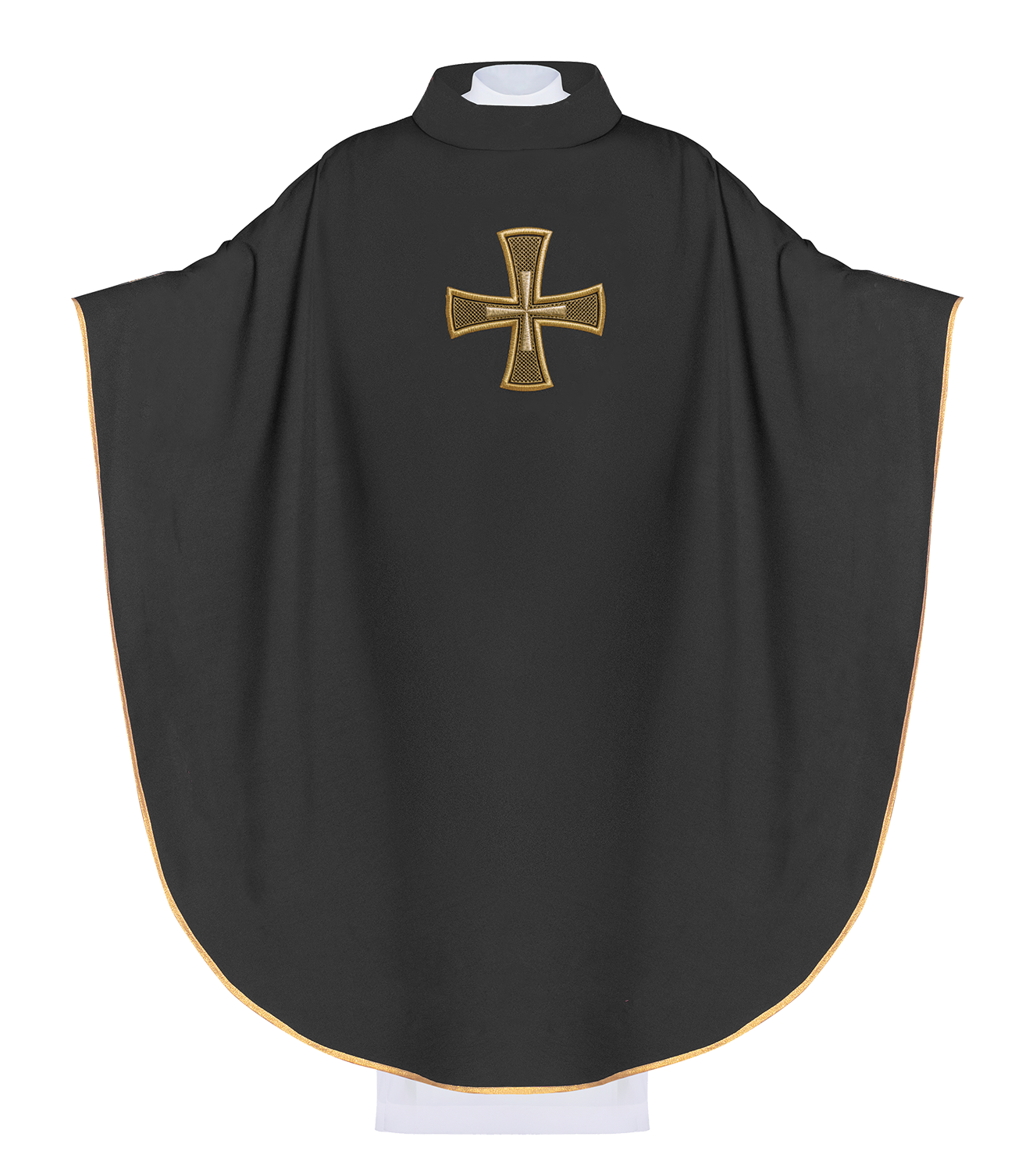 Black chasuble with gold cross - HAFTINAUSA.COM