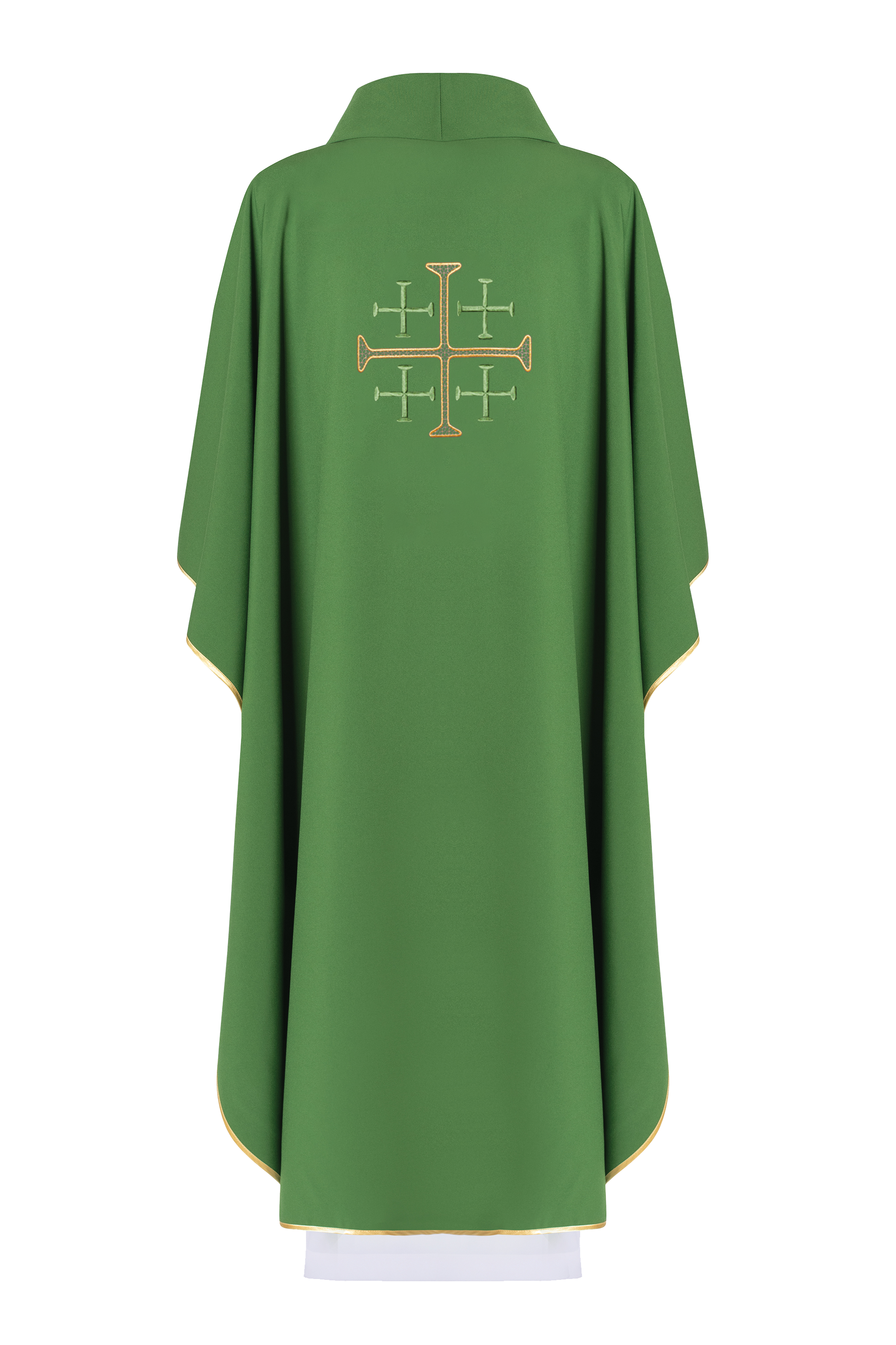 Simple green chasuble with embroidery - HAFTINAUSA.COM