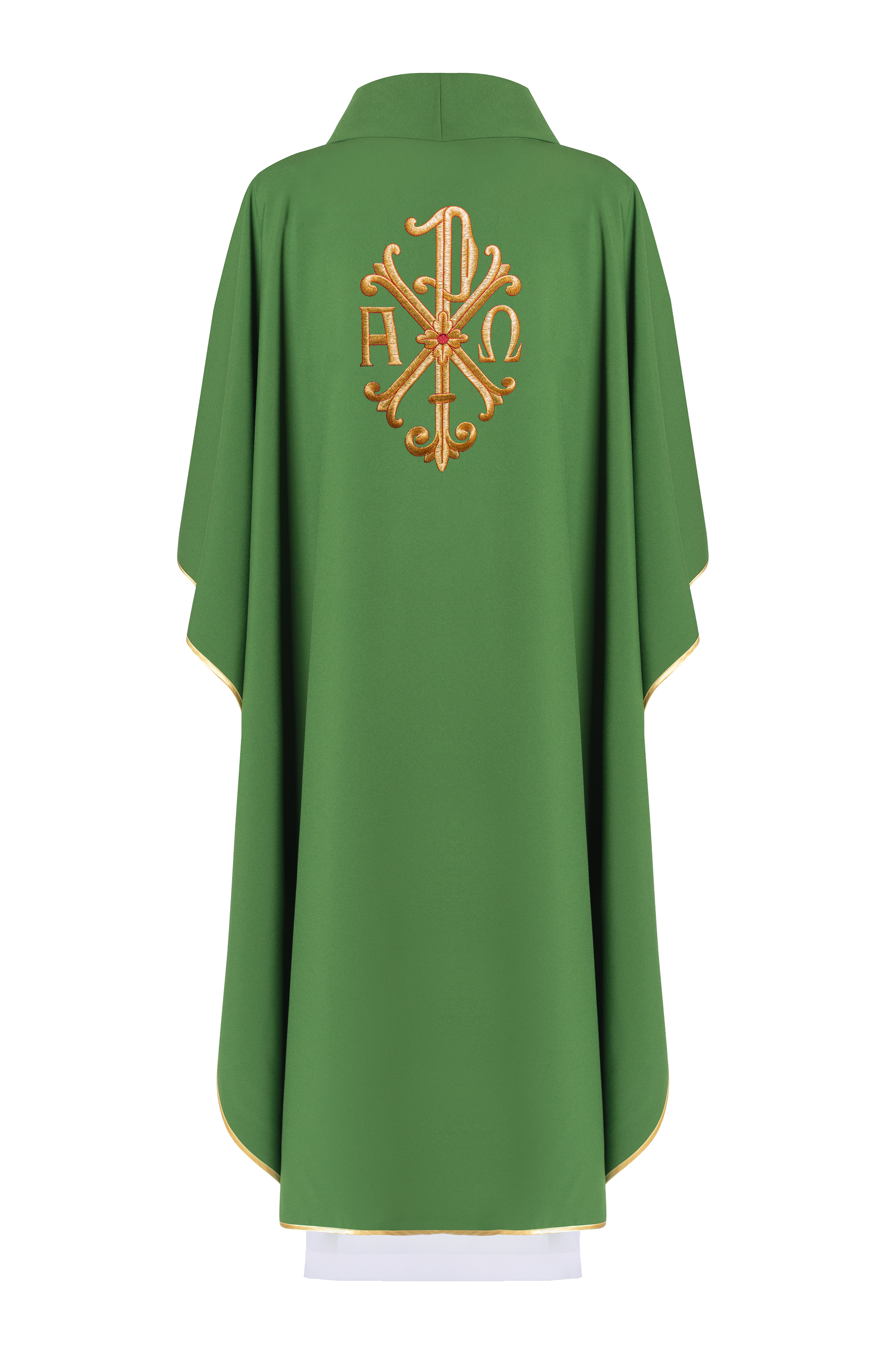 Simple green chasuble with gold embroidery