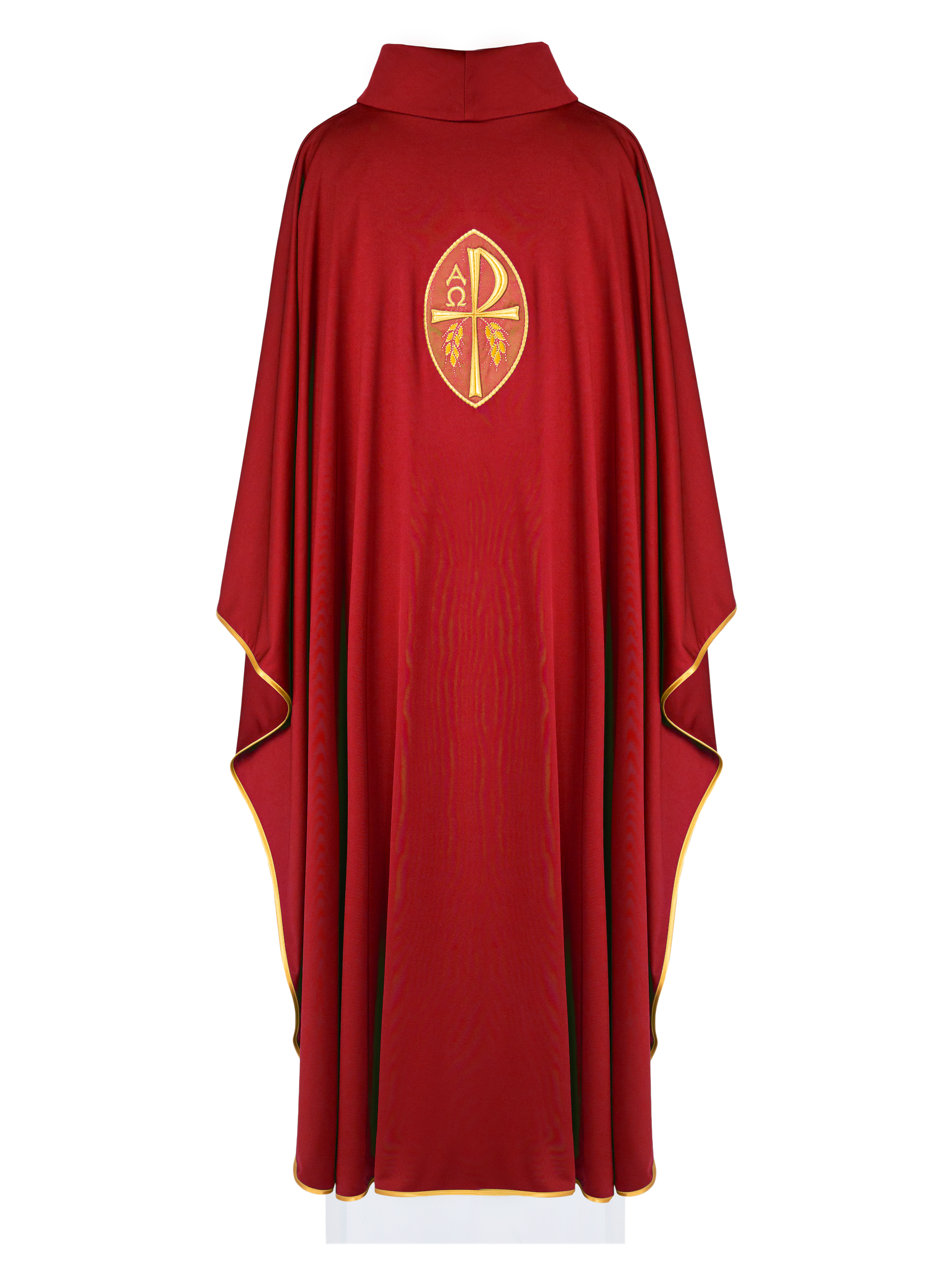 Red chasuble made of thin and light SACROLITE fabric