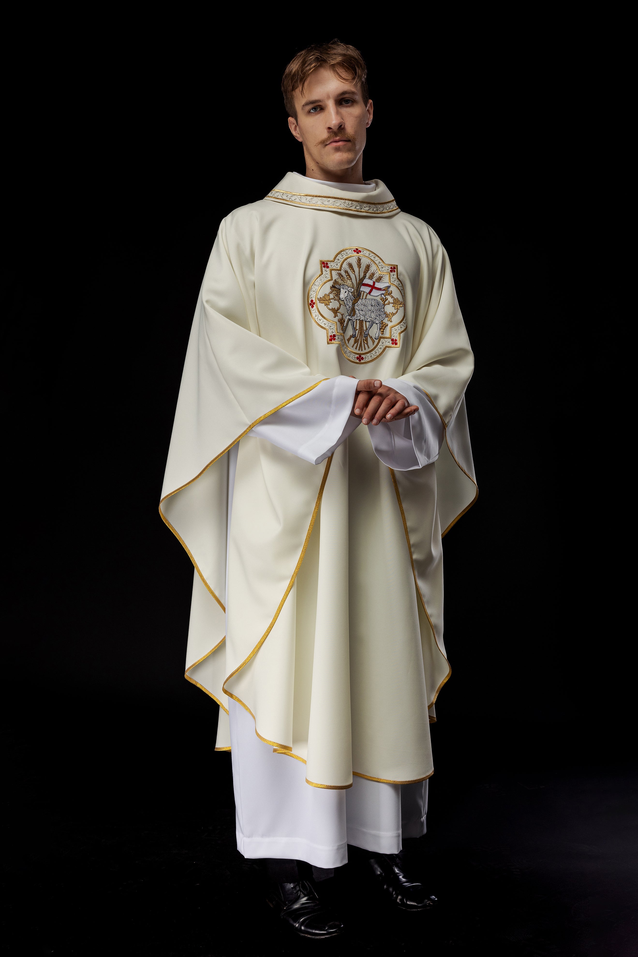 Classic ivory chasuble with the Lamb of God embroidery