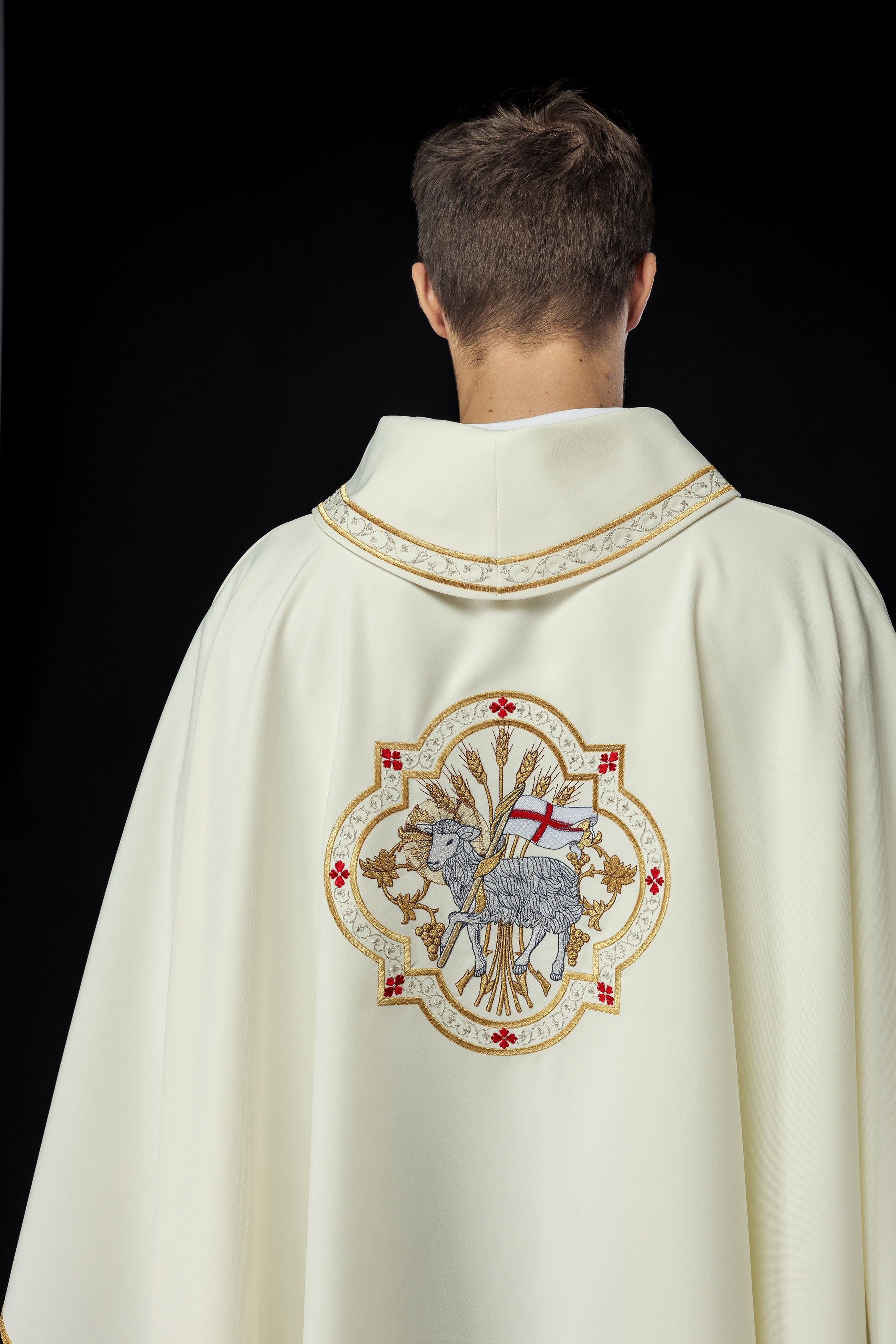 Classic ivory chasuble with the Lamb of God embroidery