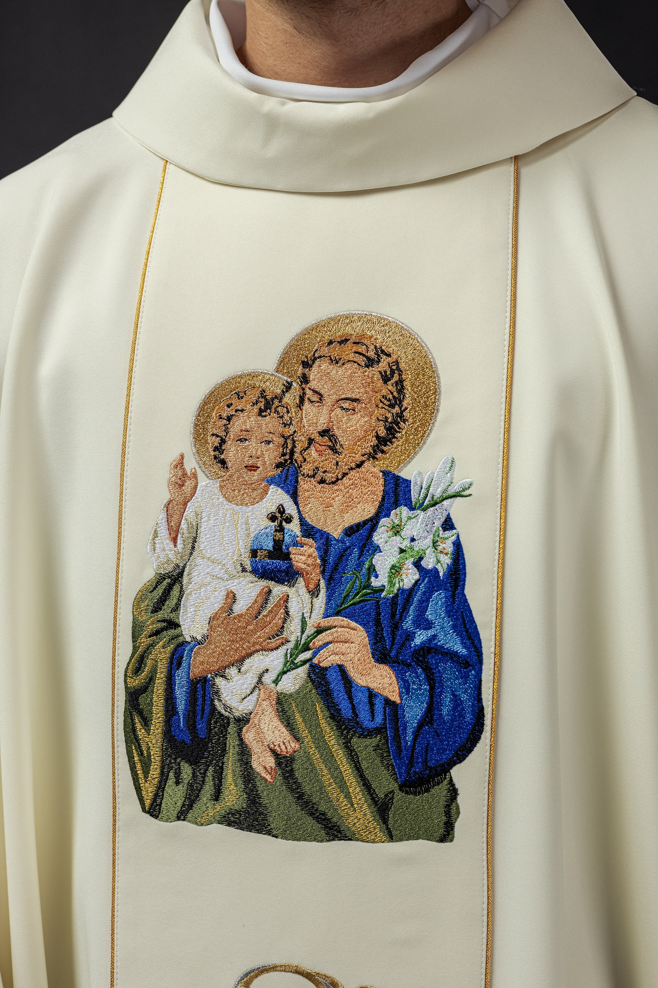 Embroidered chasuble with the image of St. Joseph