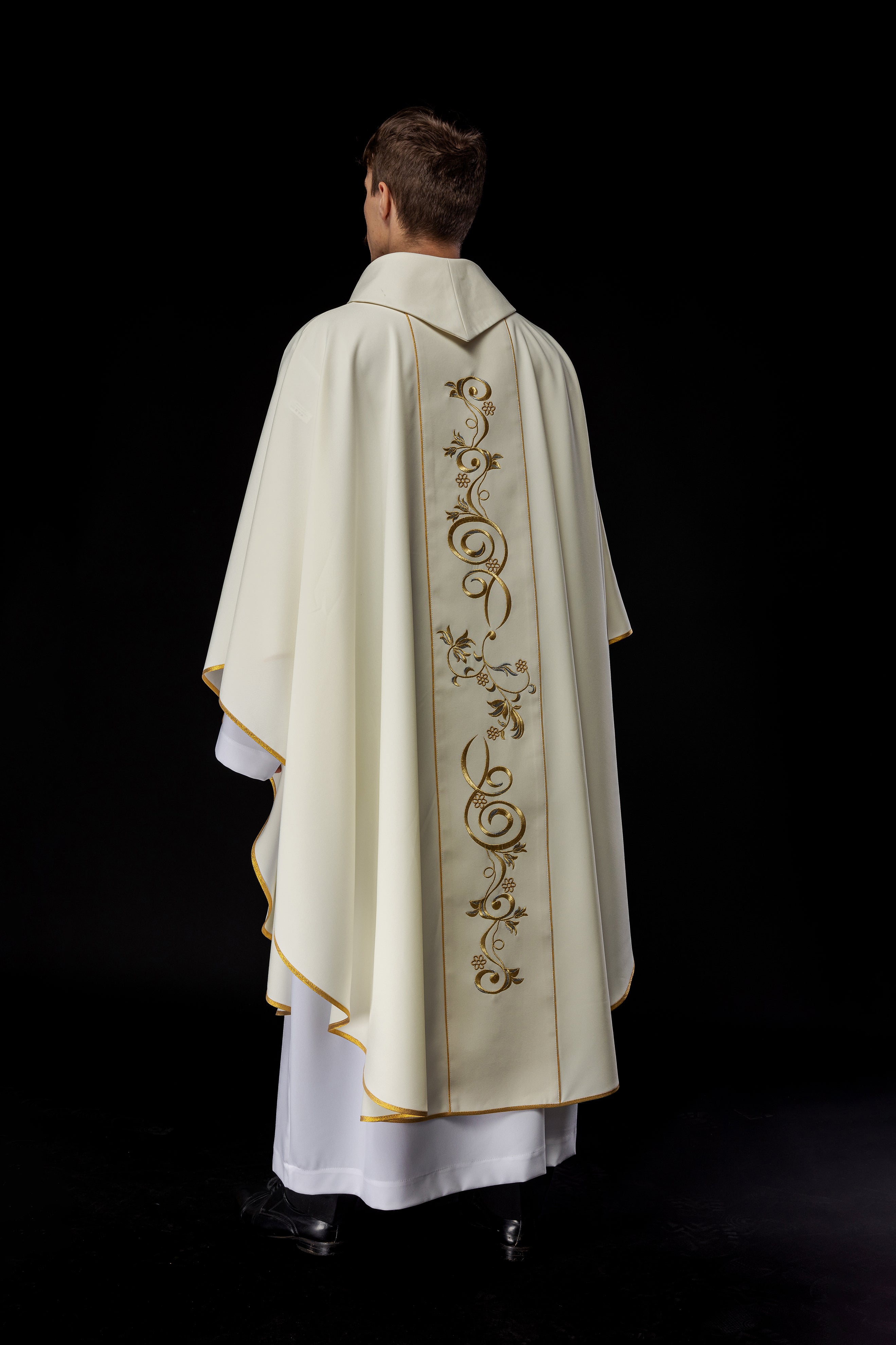 Ivory chasuble with the image of Our Lady of Guadalupe