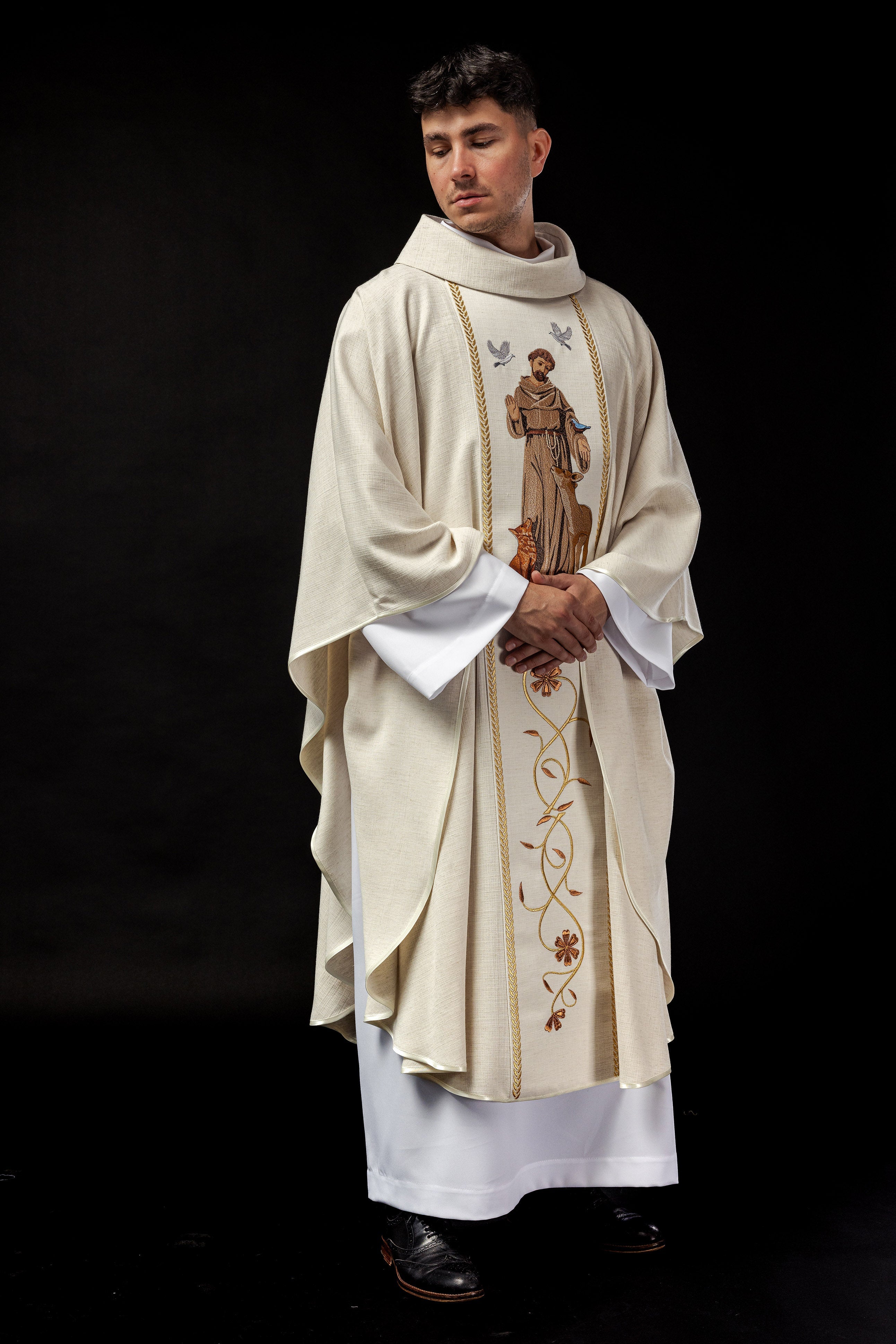 Embroidered chasuble with the image of St. Francis