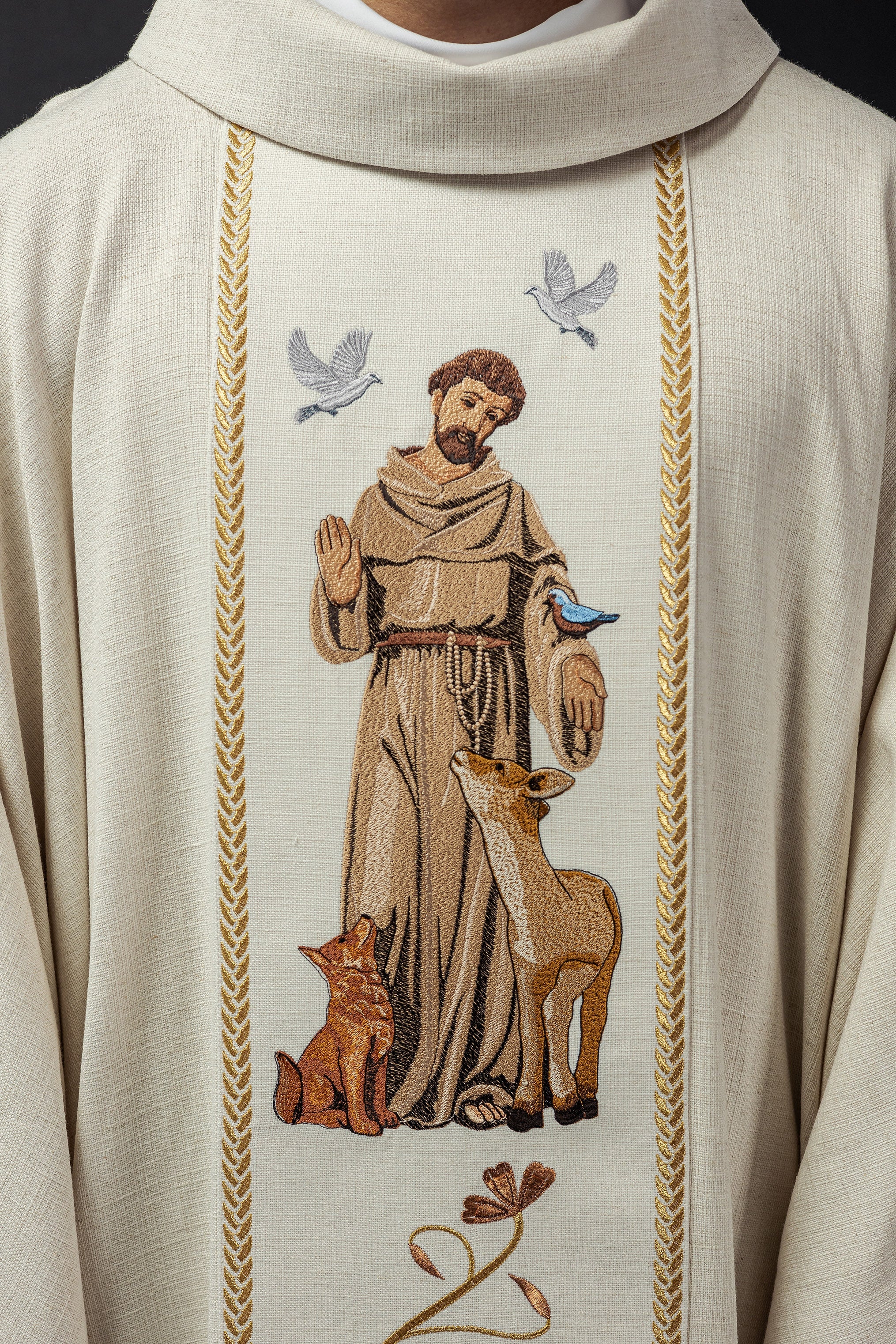 Embroidered chasuble with the image of St. Francis