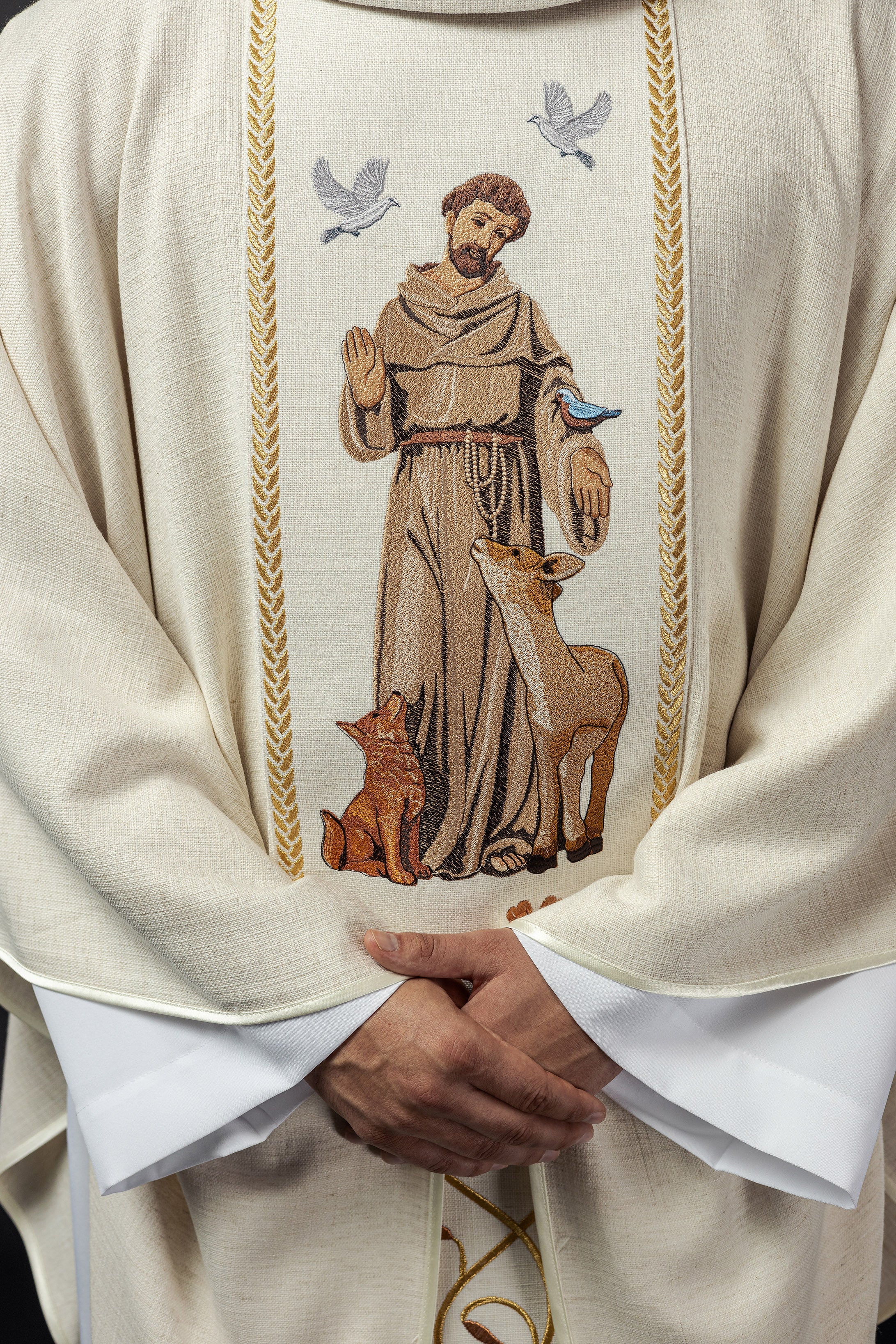 Embroidered chasuble with the image of St. Francis