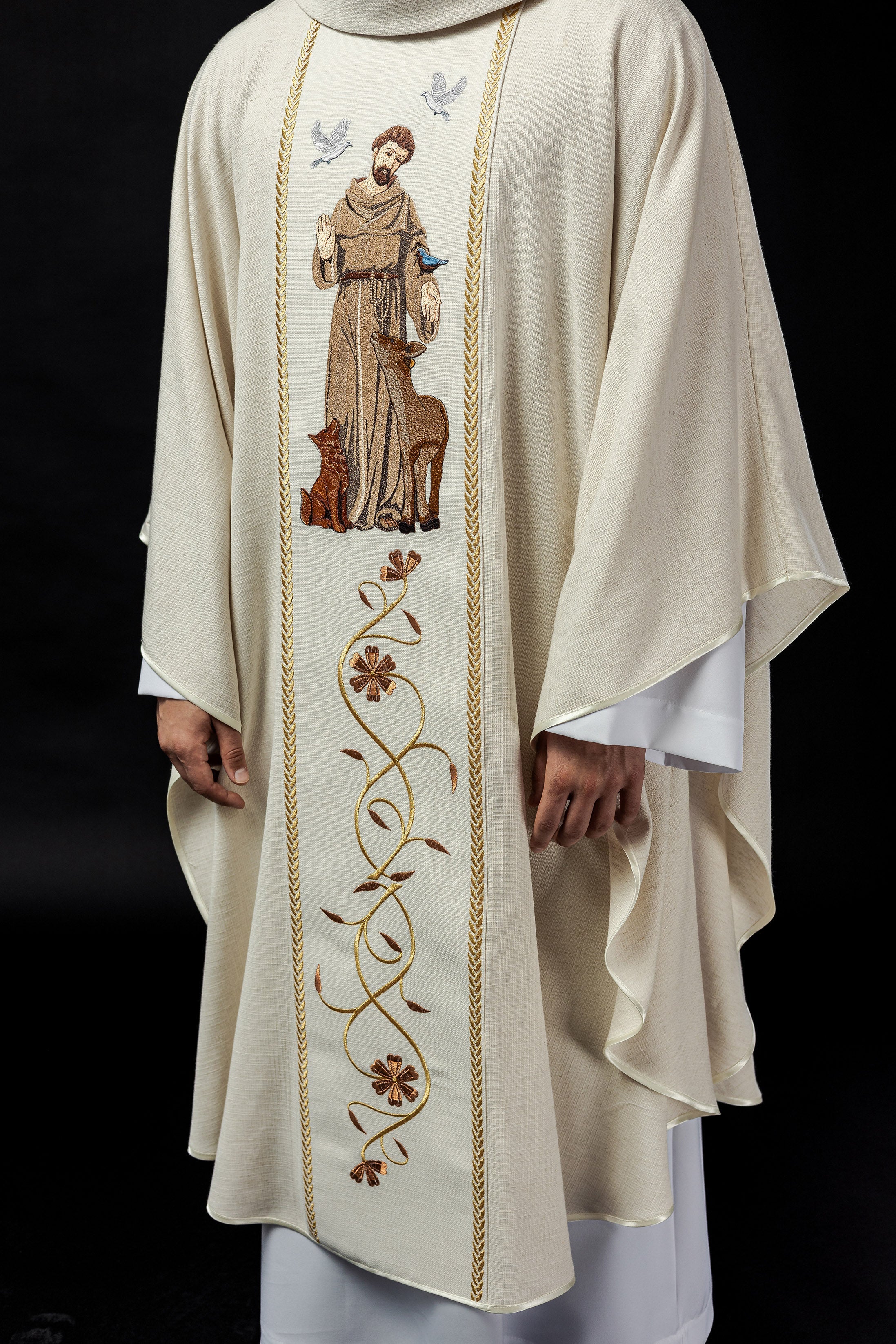 Embroidered chasuble with the image of St. Francis