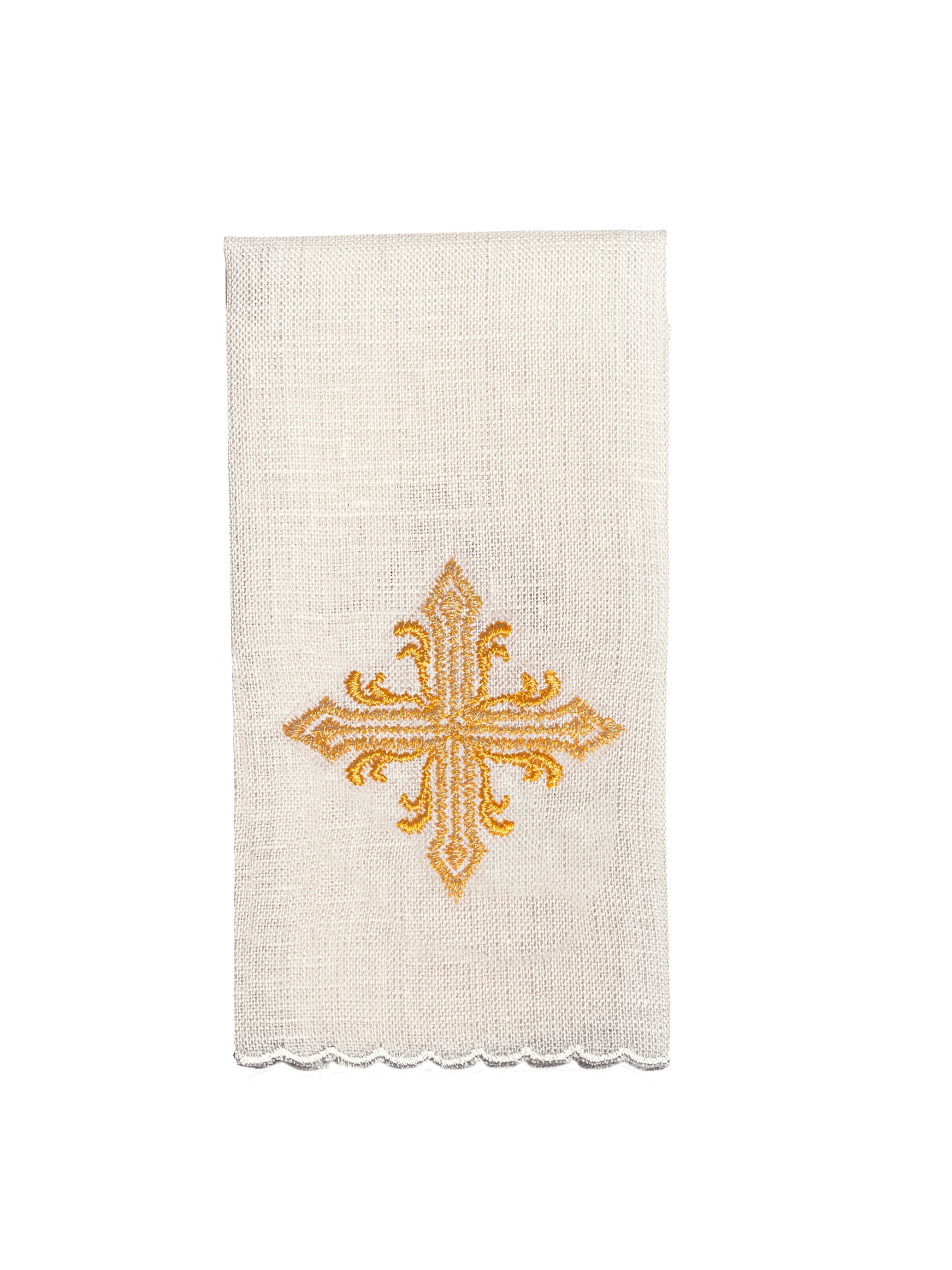 Linen Chalice Linens Richly Embroidered with Stones - HAFTINAUSA.COM