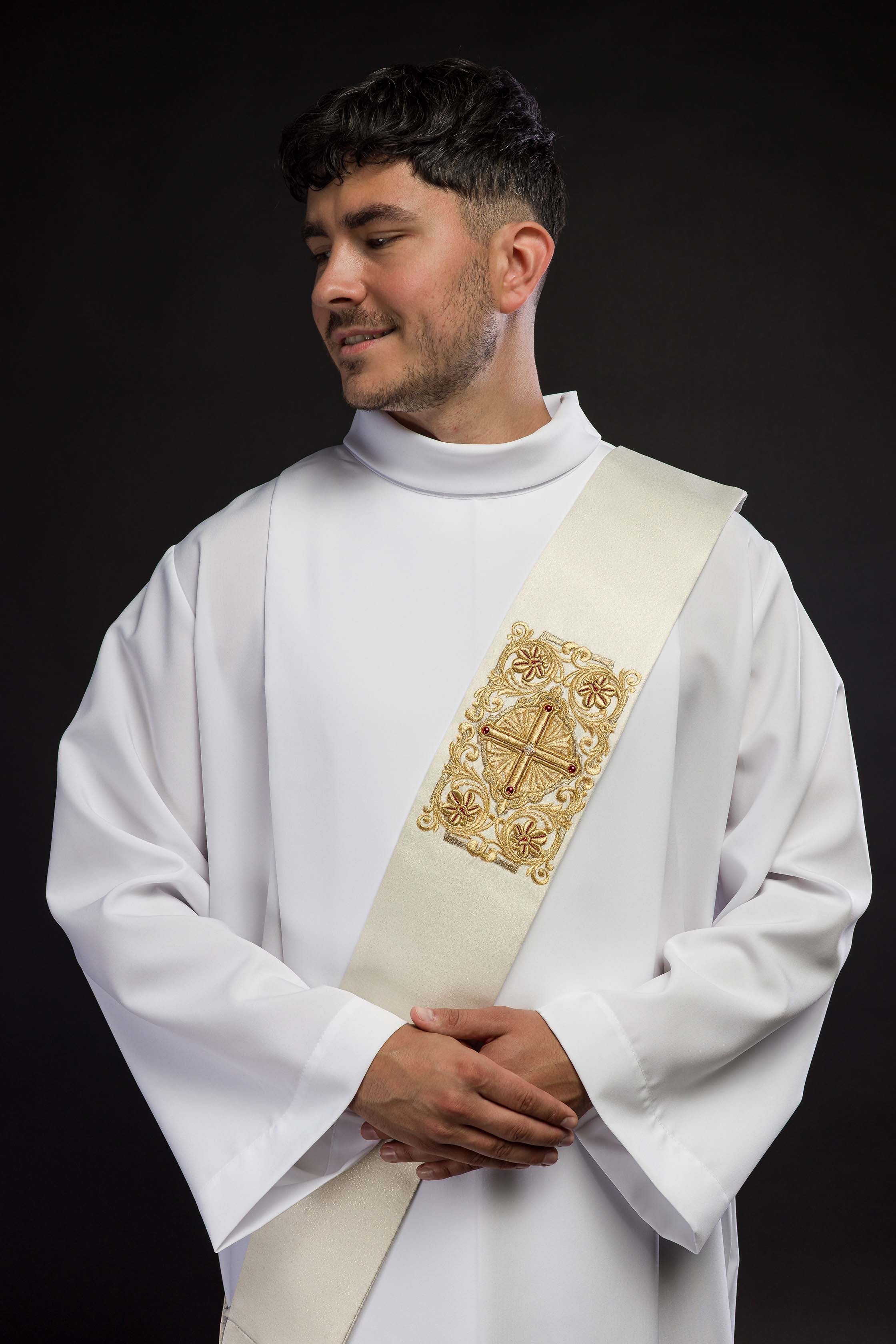 Deacon stole embroidered with a Cross