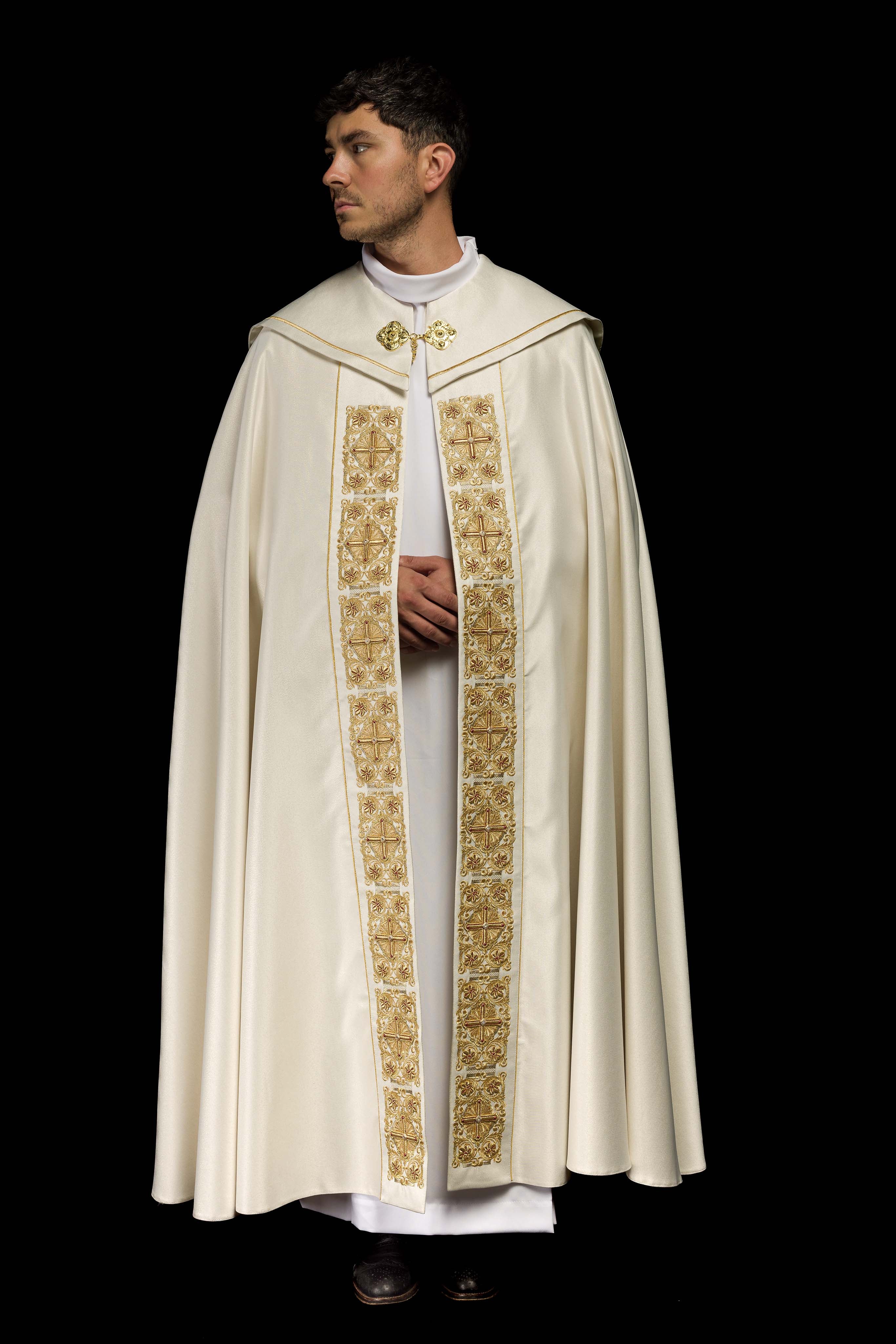 Gold liturgical cope decorated handmade