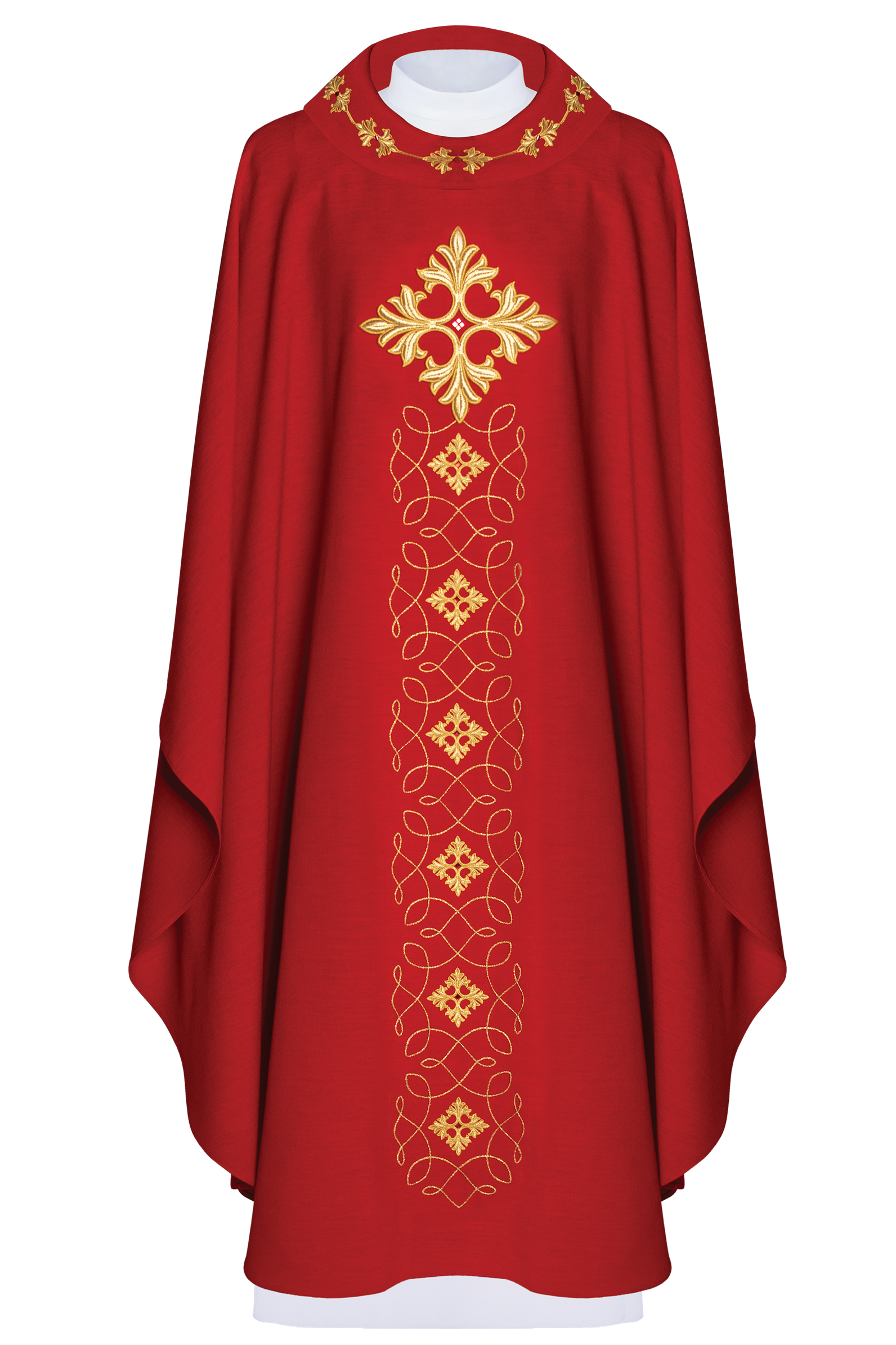 Chasuble embroidered with cord and stones