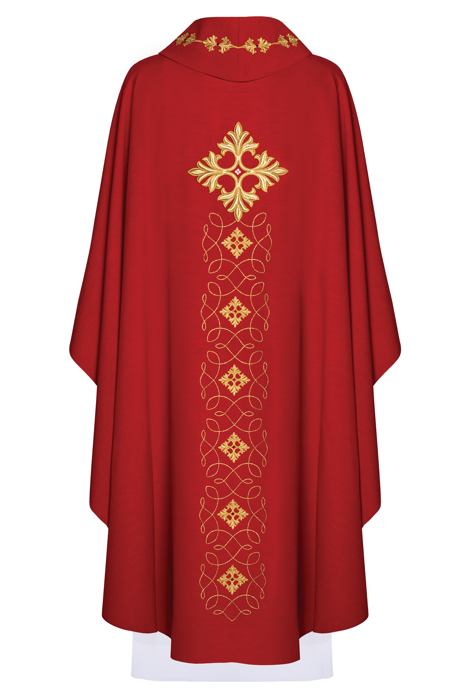 Chasuble embroidered with cord and stones - HAFTINAUSA.COM