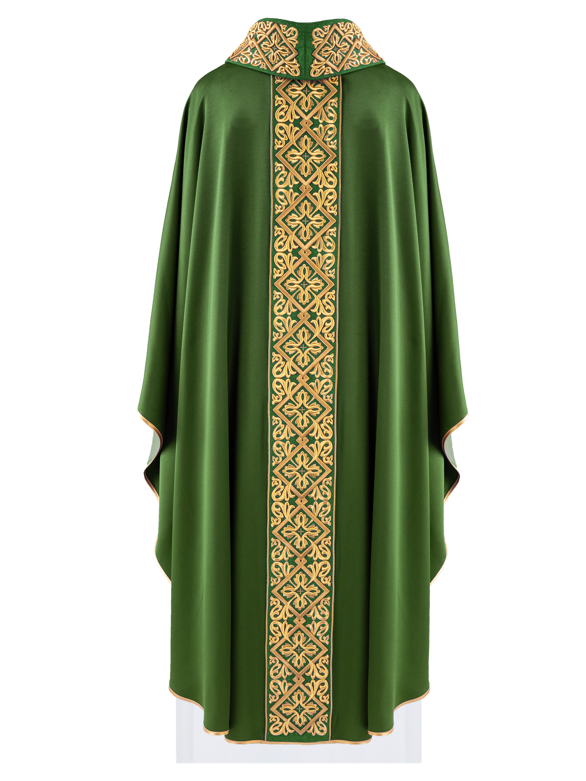 Green chasuble with embroidered collar