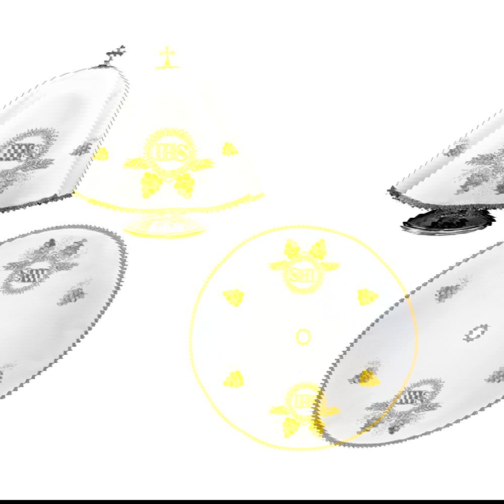 Round veil for the pyx with IHS embroidery - HAFTINAUSA.COM