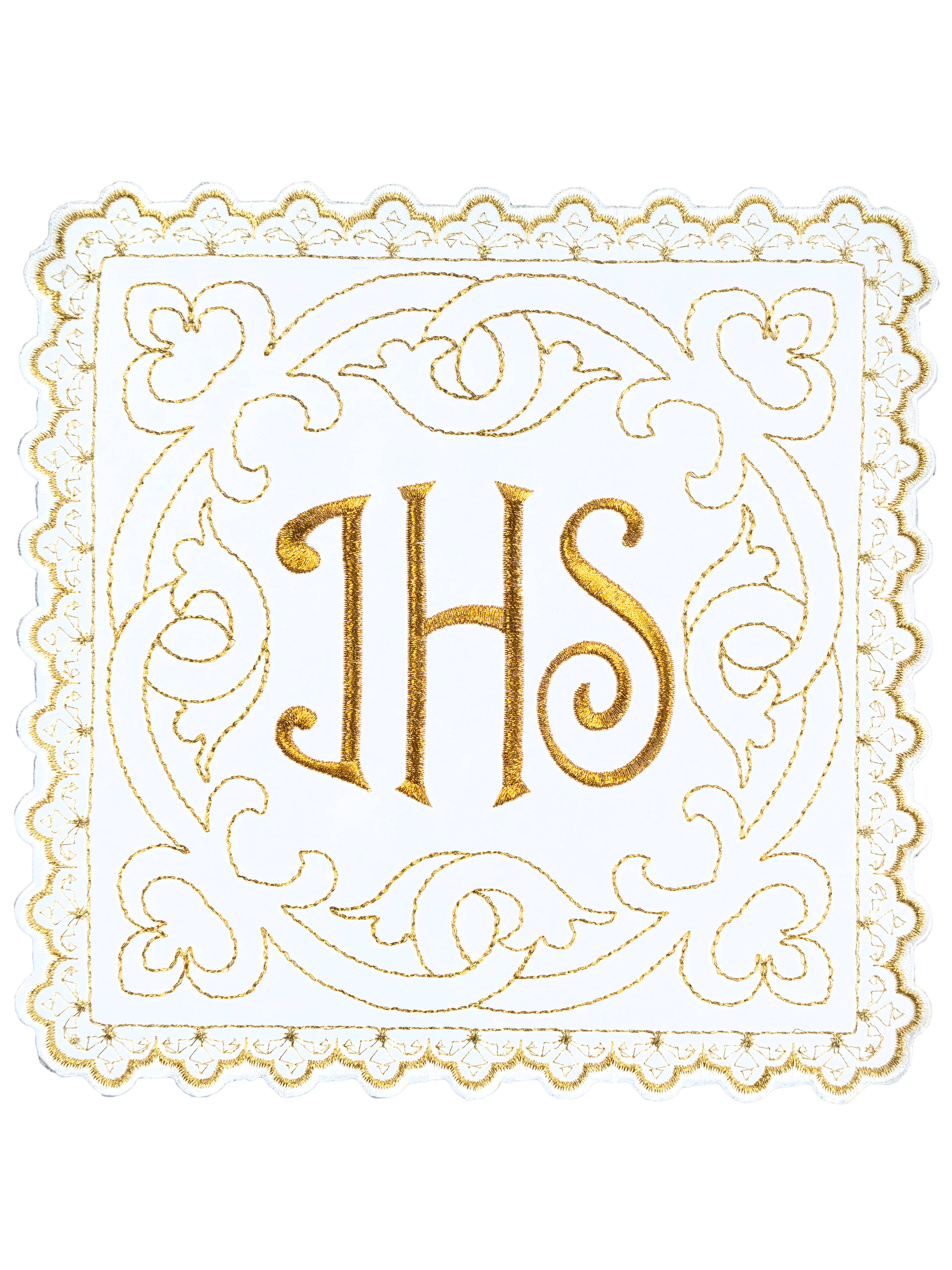 JHS motif mass linens with decorative embroidery