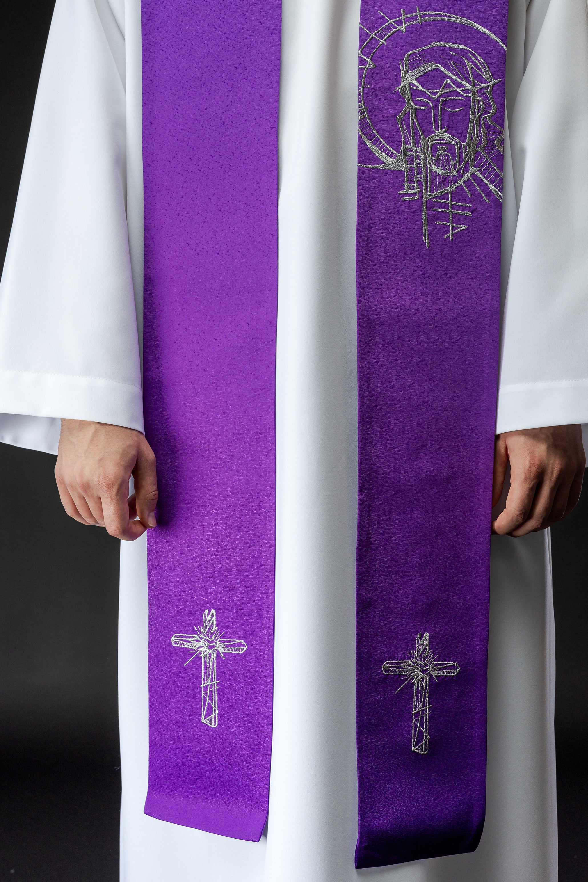 Embroidered stole for Lent with Jesus