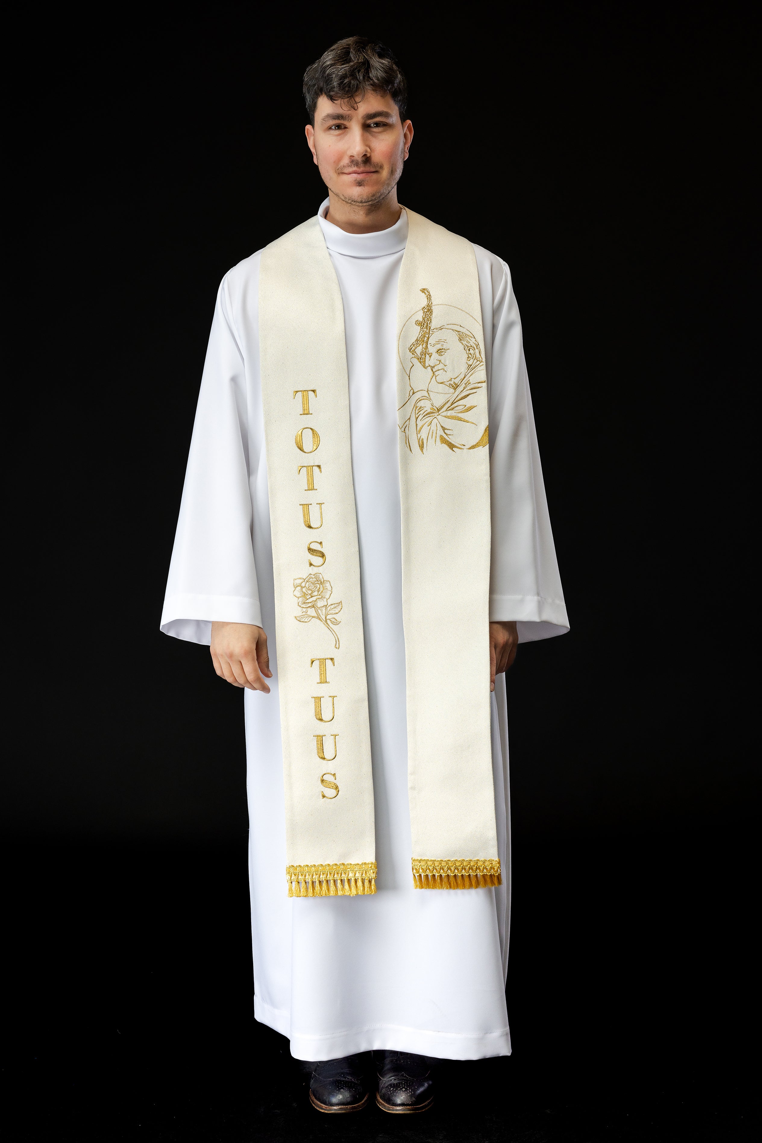 Embroidered stole with the image of Saint John Paul II