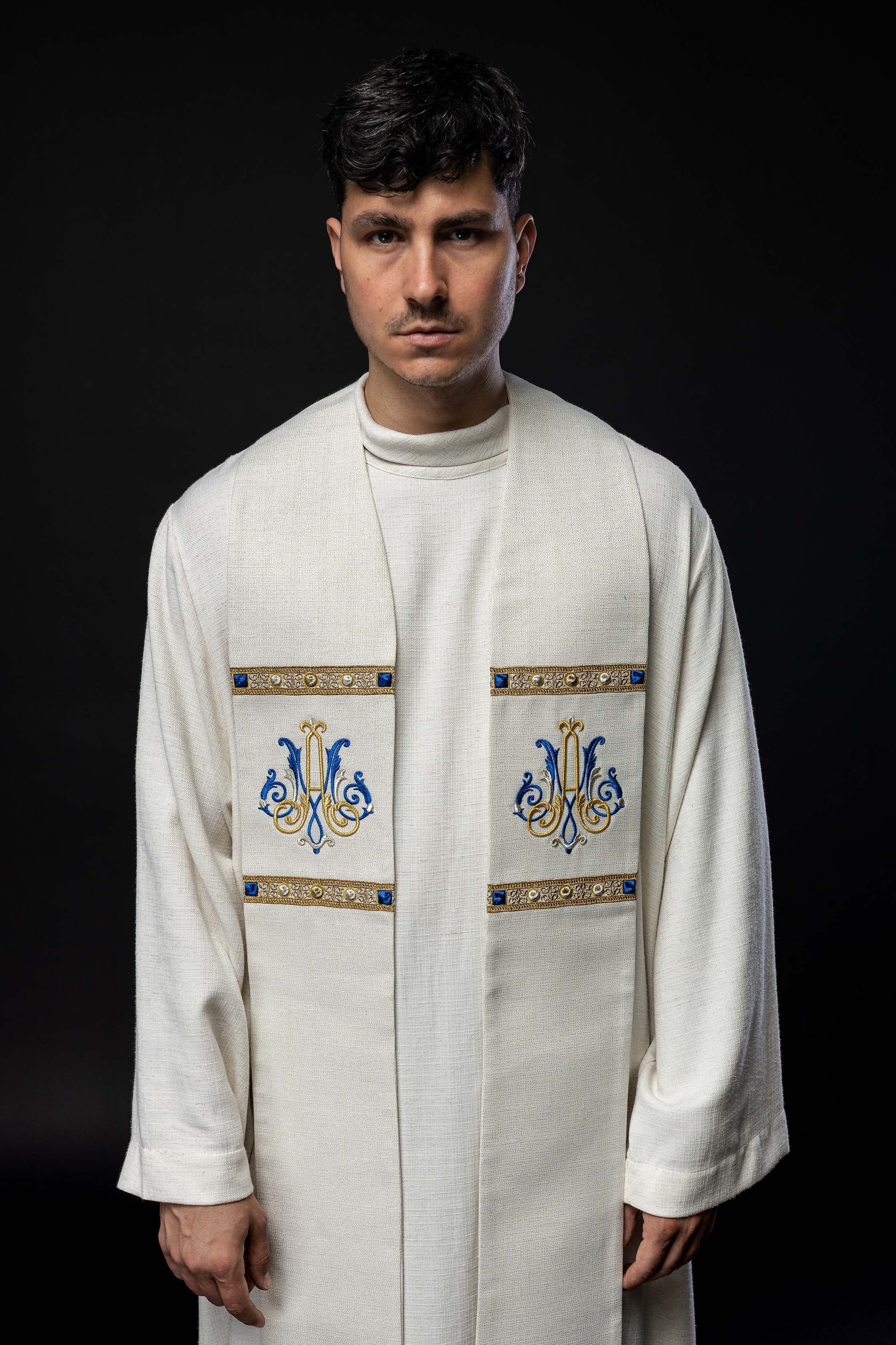 Embroidered Stole with Marian Symbol