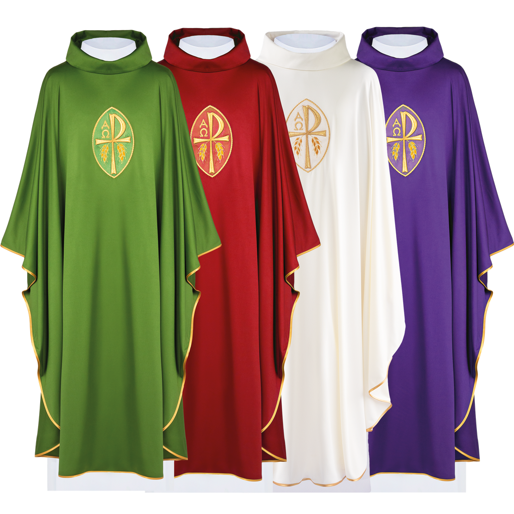 Chasuble 3+1 FREE lightweight knitted Sacrolite embroidered Pax symbol