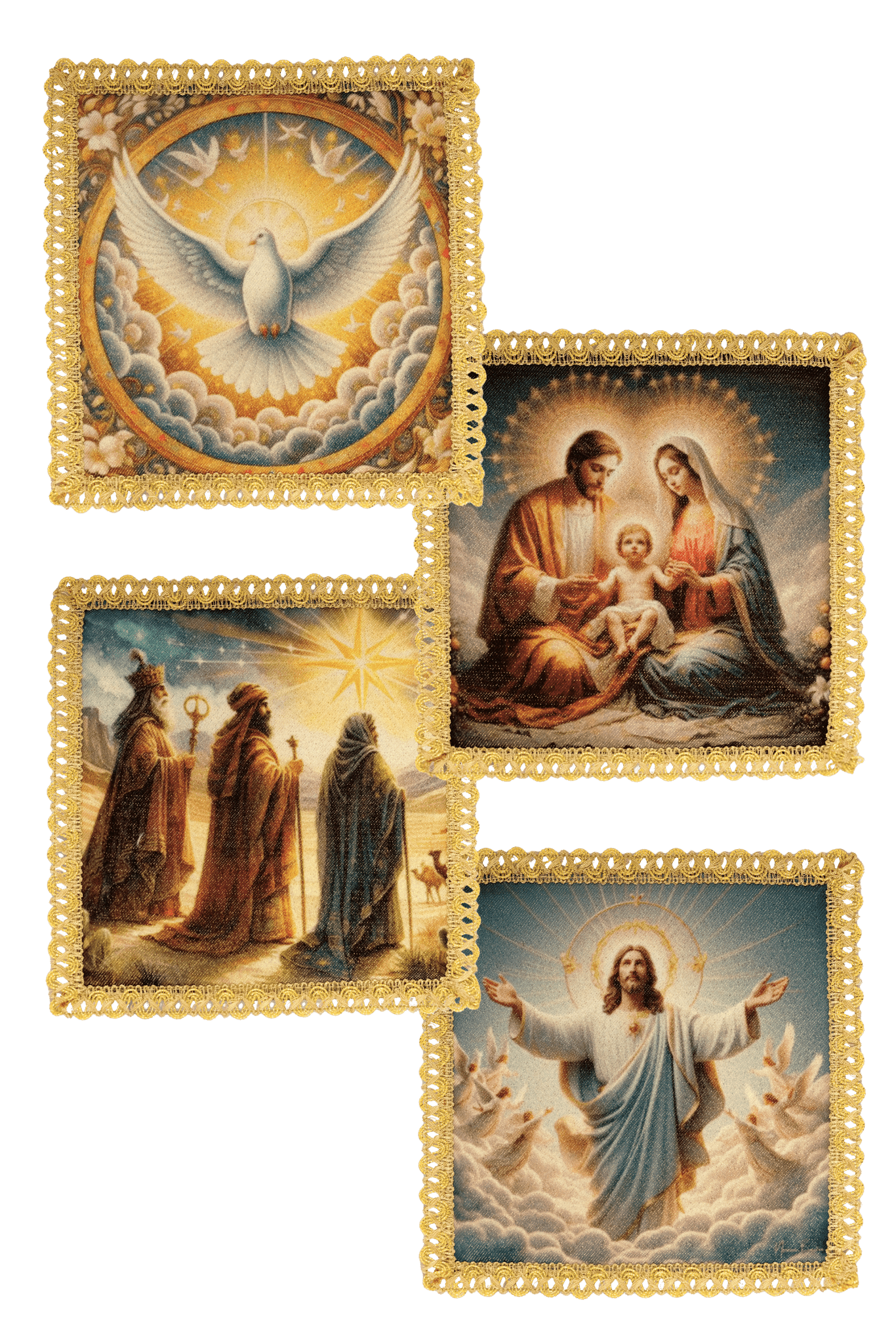 A set of four palls for various liturgical celebrations KPS/002 18*18 - HAFTINAUSA.COM