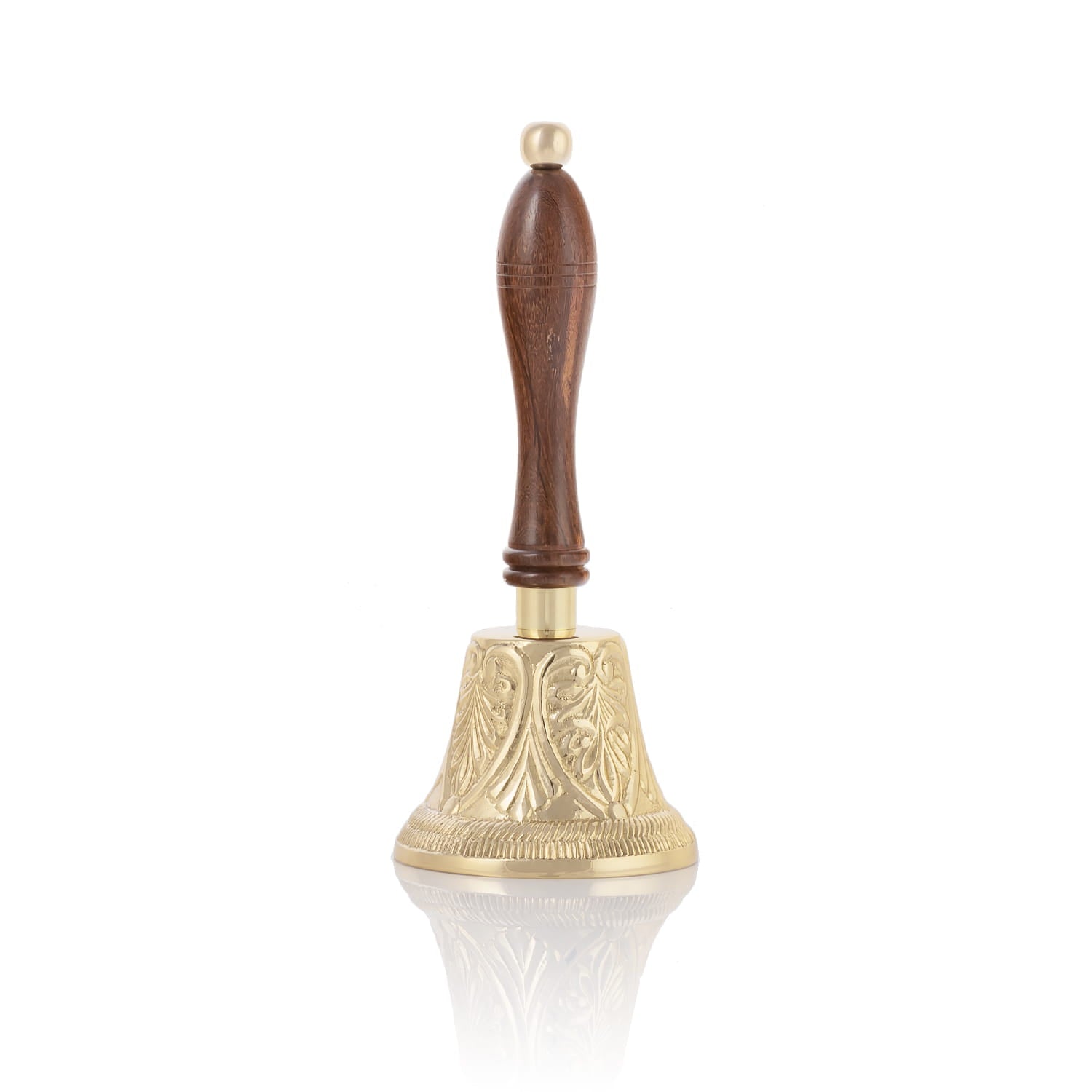 Bell - brass - wooden handle P91 - HAFTINAUSA.COM
