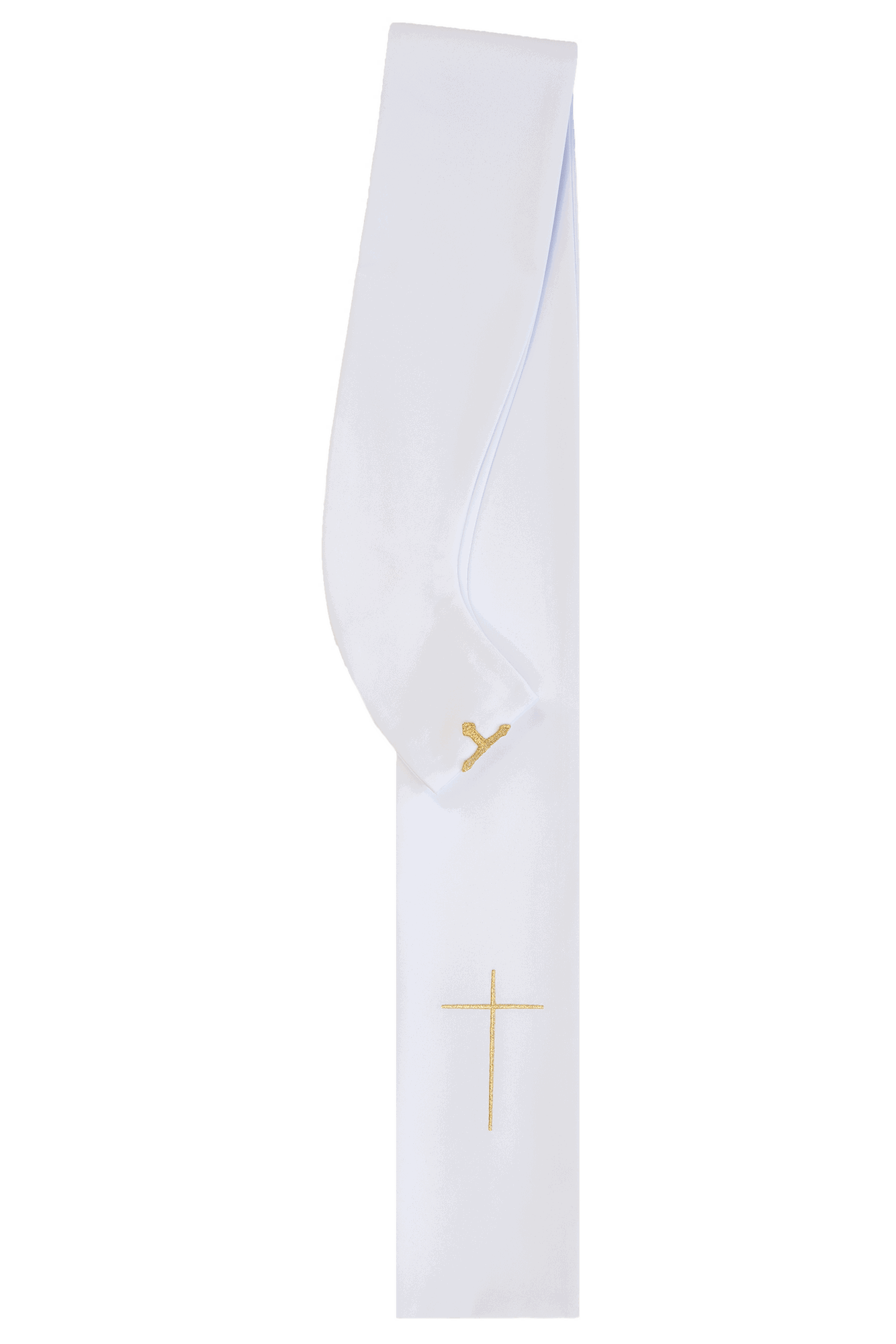 Classic white Marian priests chasuble