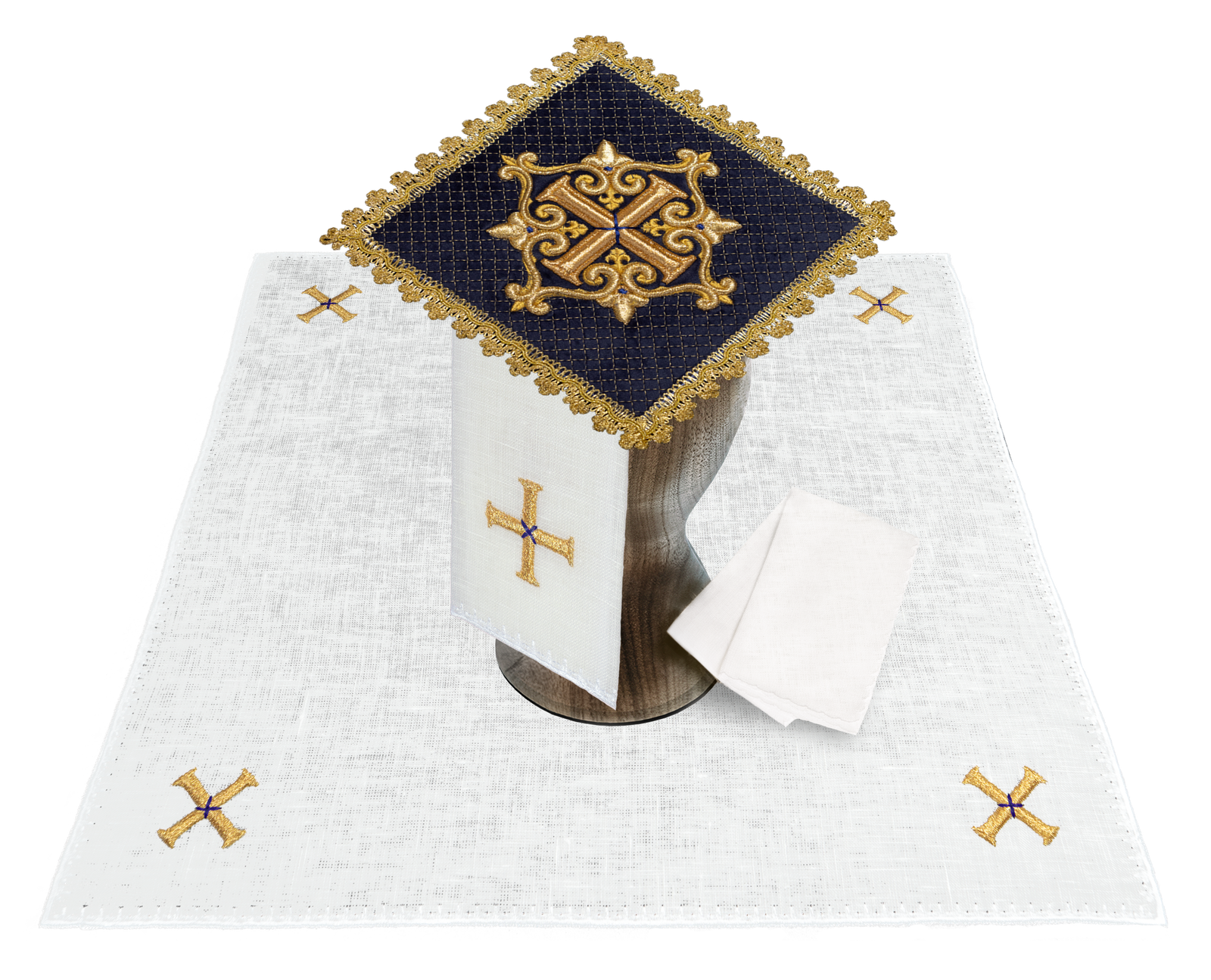 Altar linen set made from light purple velvet fabric