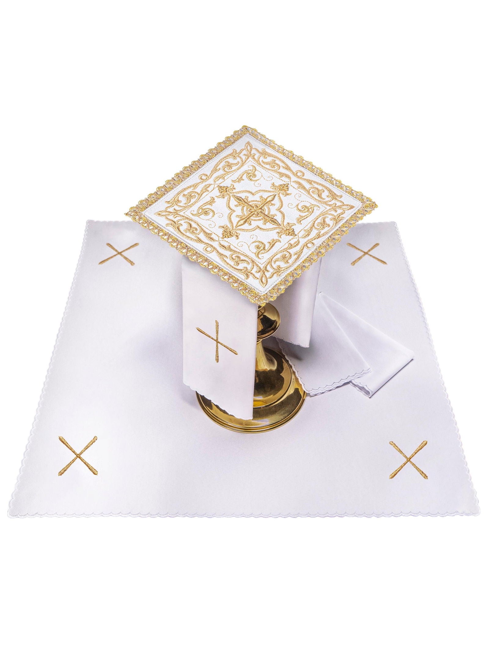 Chalice linens made on velvet - HAFTINAUSA.COM