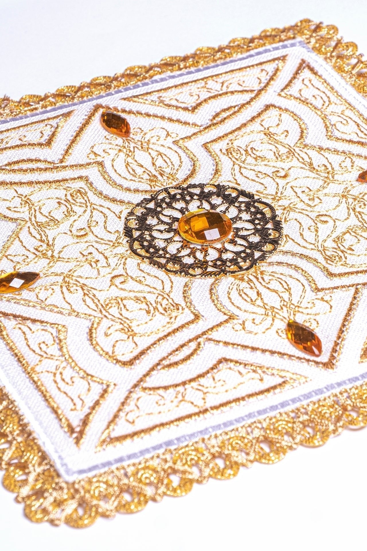 Chalice Linens Elaborately Decorated with Embroidery