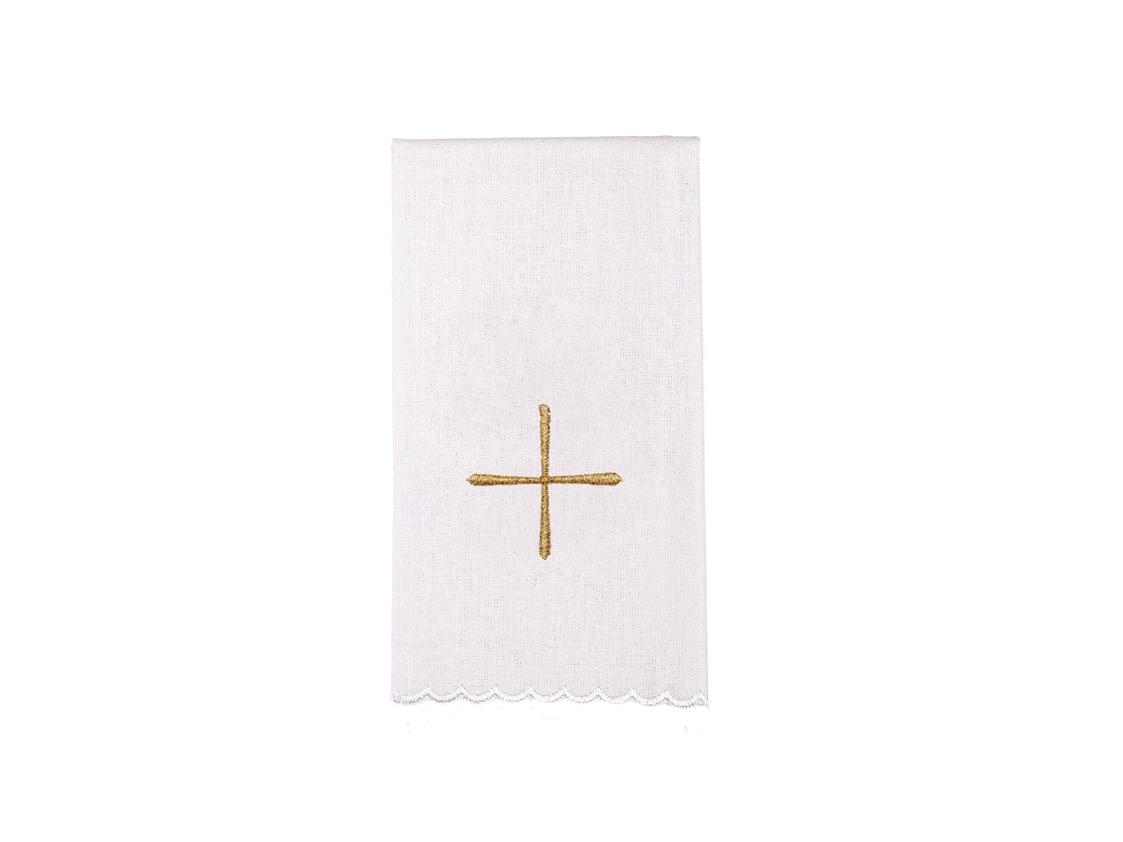 Chalice linens set made of purple velvet with golden cross