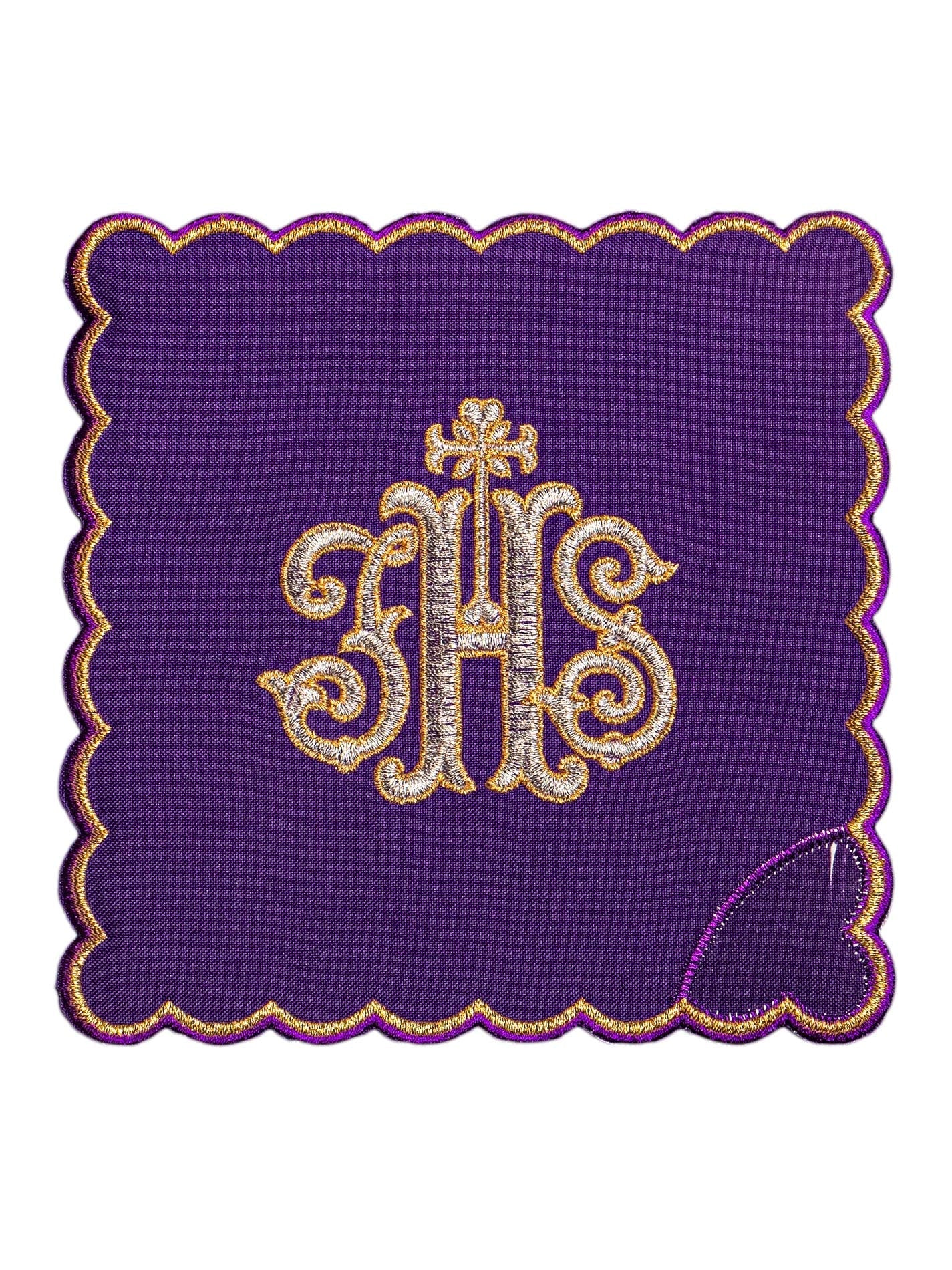 Chalice Linens set in Purple with IHS