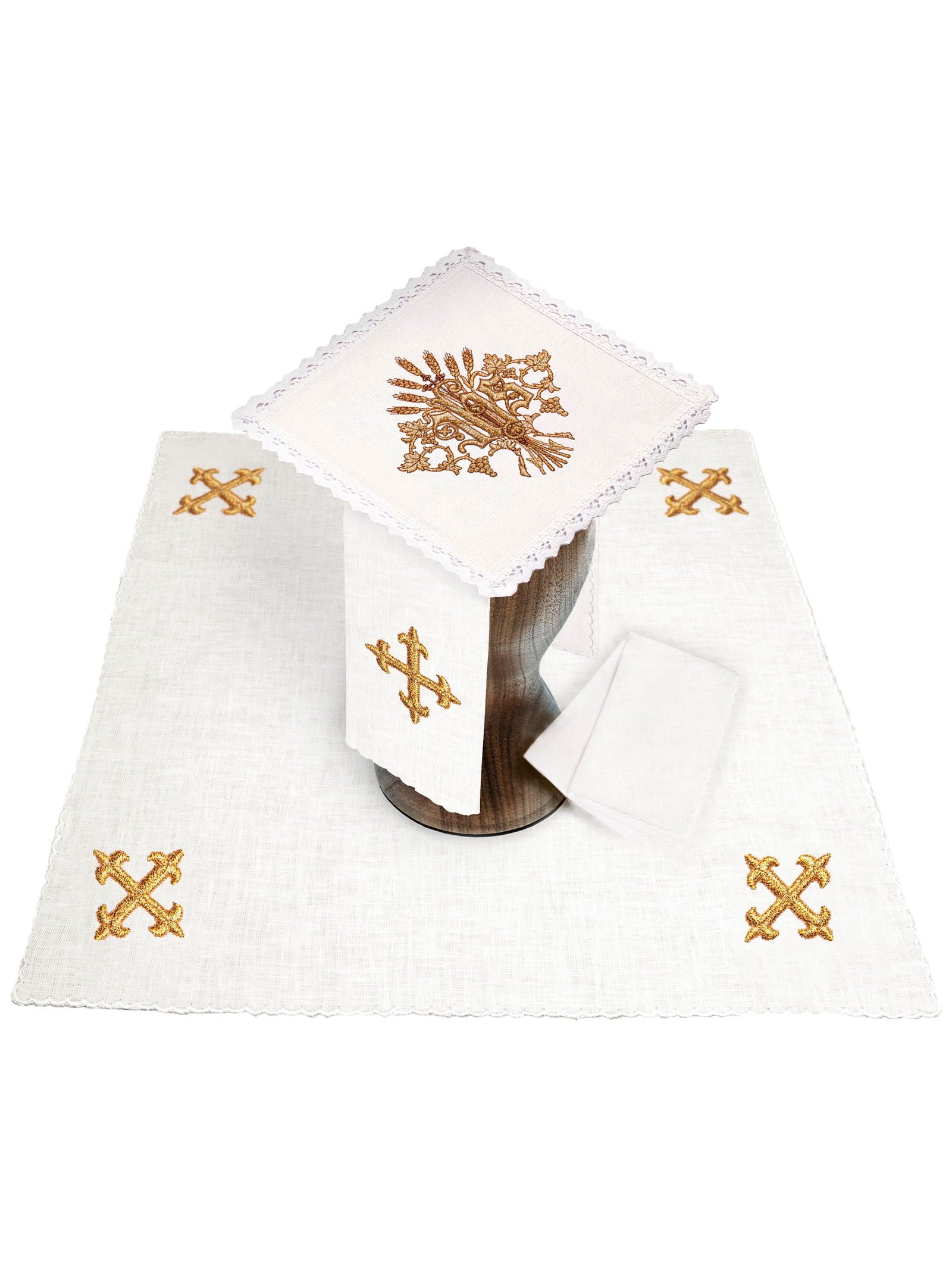 Chalice Linens set with classic IHS motif