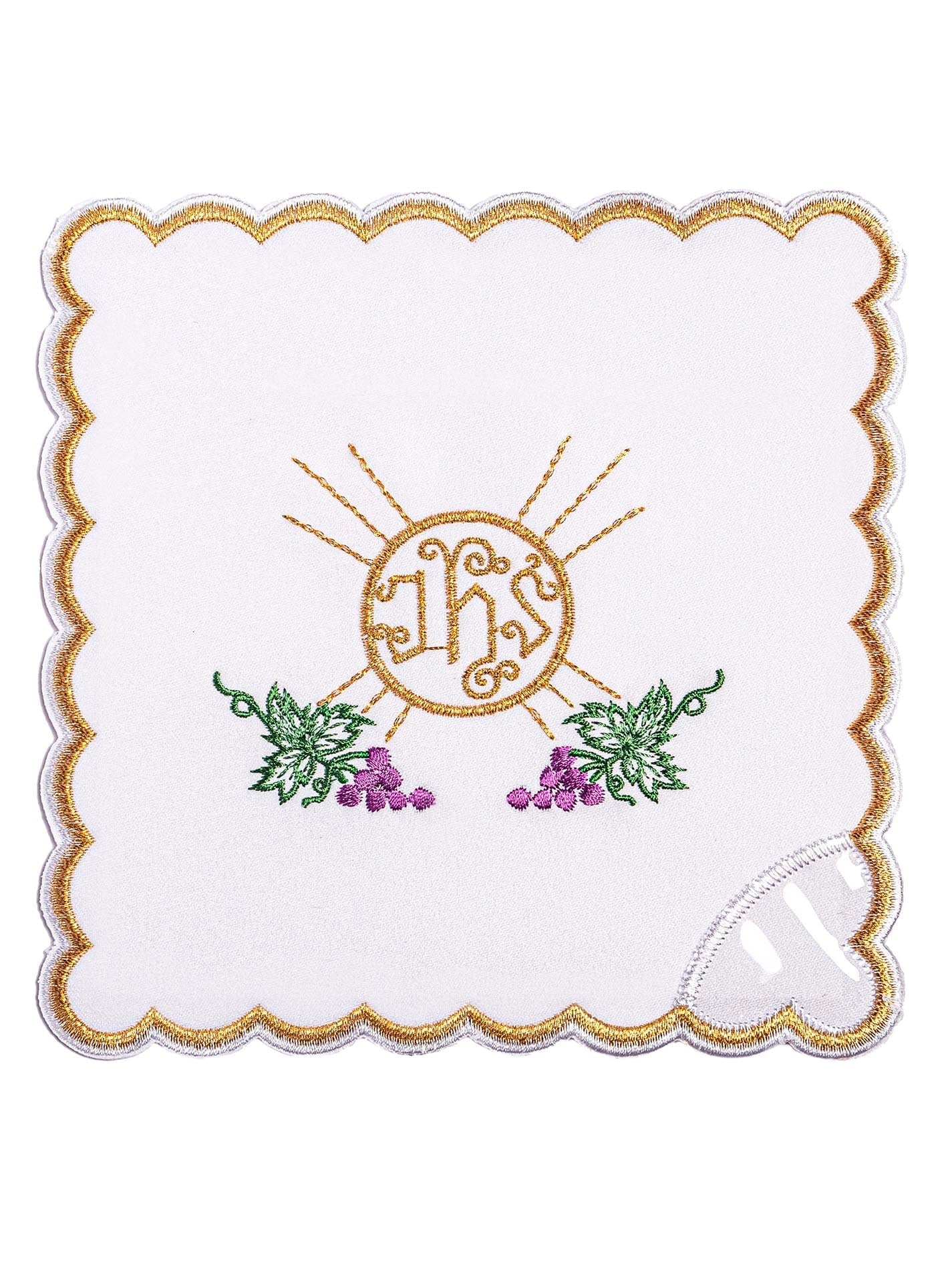 Chalice Linens Embroidered with IHS and Grapes